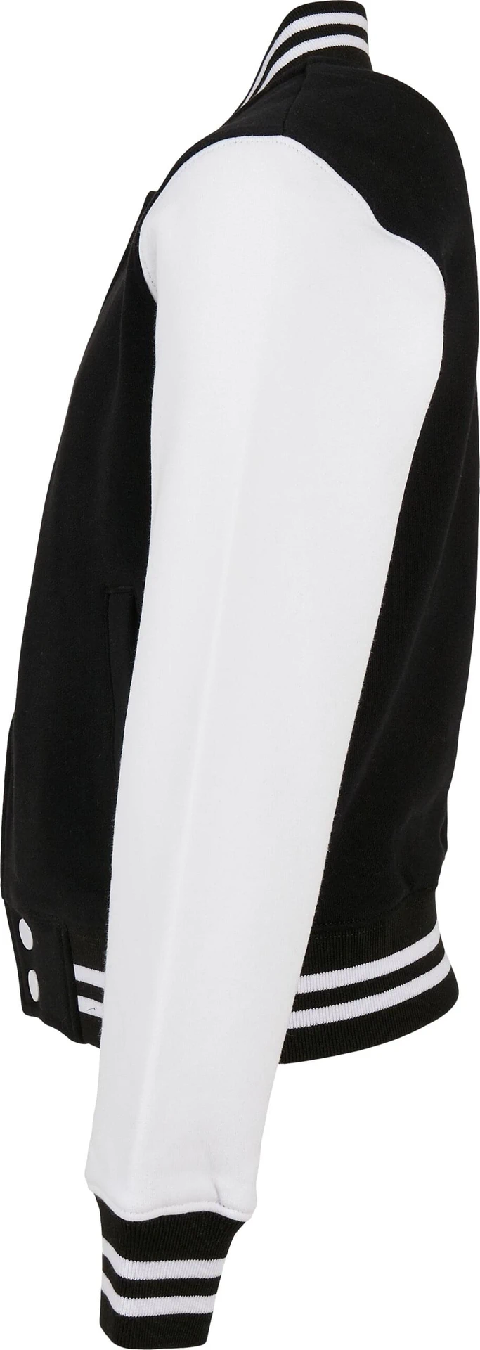 BYB-BY187-kids-organic-sweat-college-jacket-black-white-left-6 Build Your Brand Kids Organic Sweat College Jacket