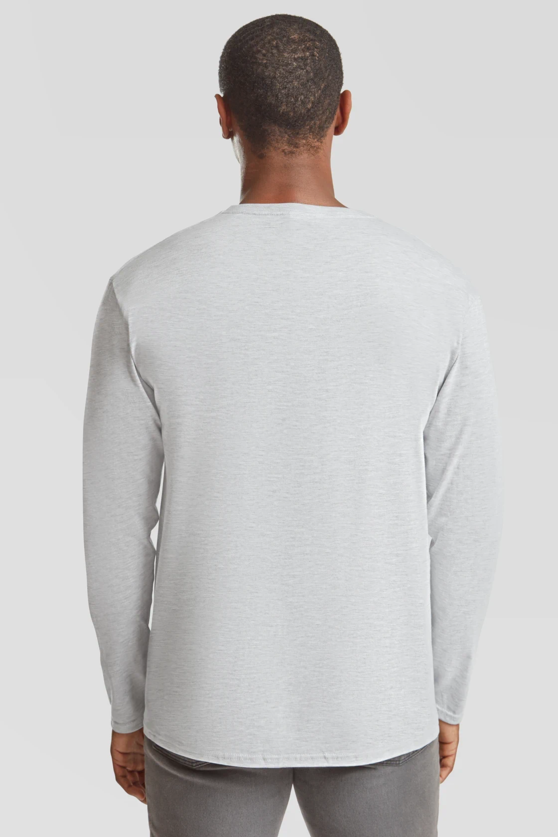 fruit-of-the-loom-61-446-0-iconic-150-long-sleeve-t-shirt-heathergrey-model-2 F.O.L. Iconic 150 Classic Long Sleeve T