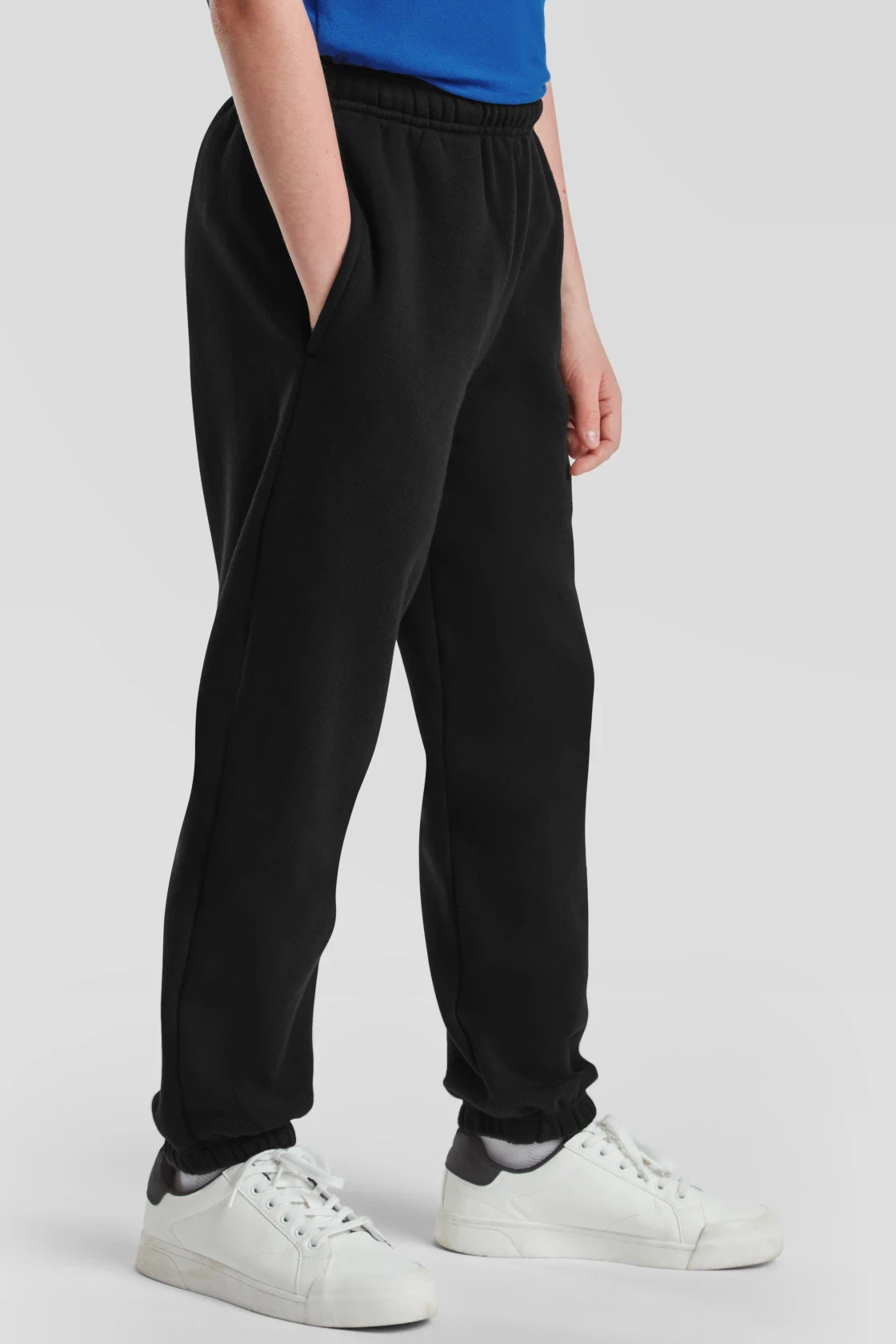 fruit-of-the-loom-64-025-0-kids-premium-elasticated-cuff-jog-pants-black-model-1 F.O.L. Premium Elasticated Cuff Jog Pants Kids