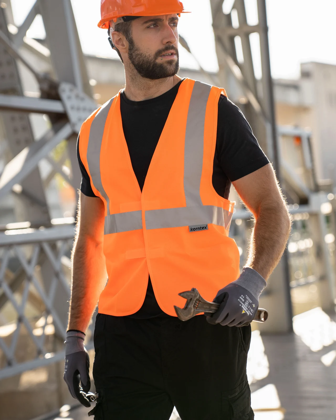 korntex-kxdr-hi-vis-safety-vest-with-3-reflective-stripes-bremen-signalorange-model-0 Korntex Hi-Vis Safety Vest With 3 Reflective Stripes Bremen