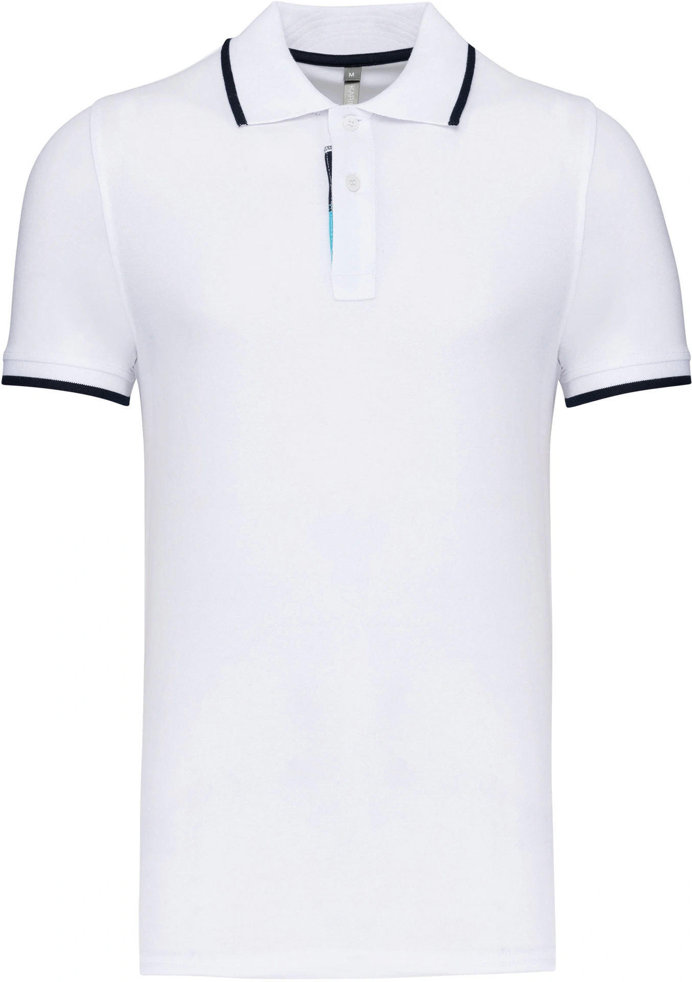 kariban-K245-herren-kontrast-pique-polo-white-navy-white-front-3 Kariban Herren Kontrast Piqué Polo