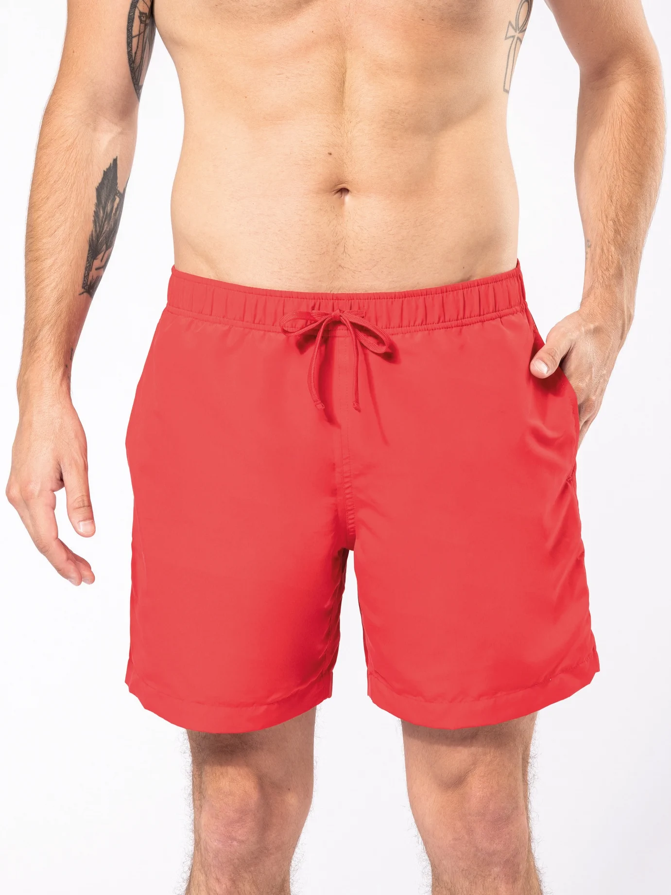 kariban-K760-herren-badehose-red-model-0 Kariban Herren Badehose