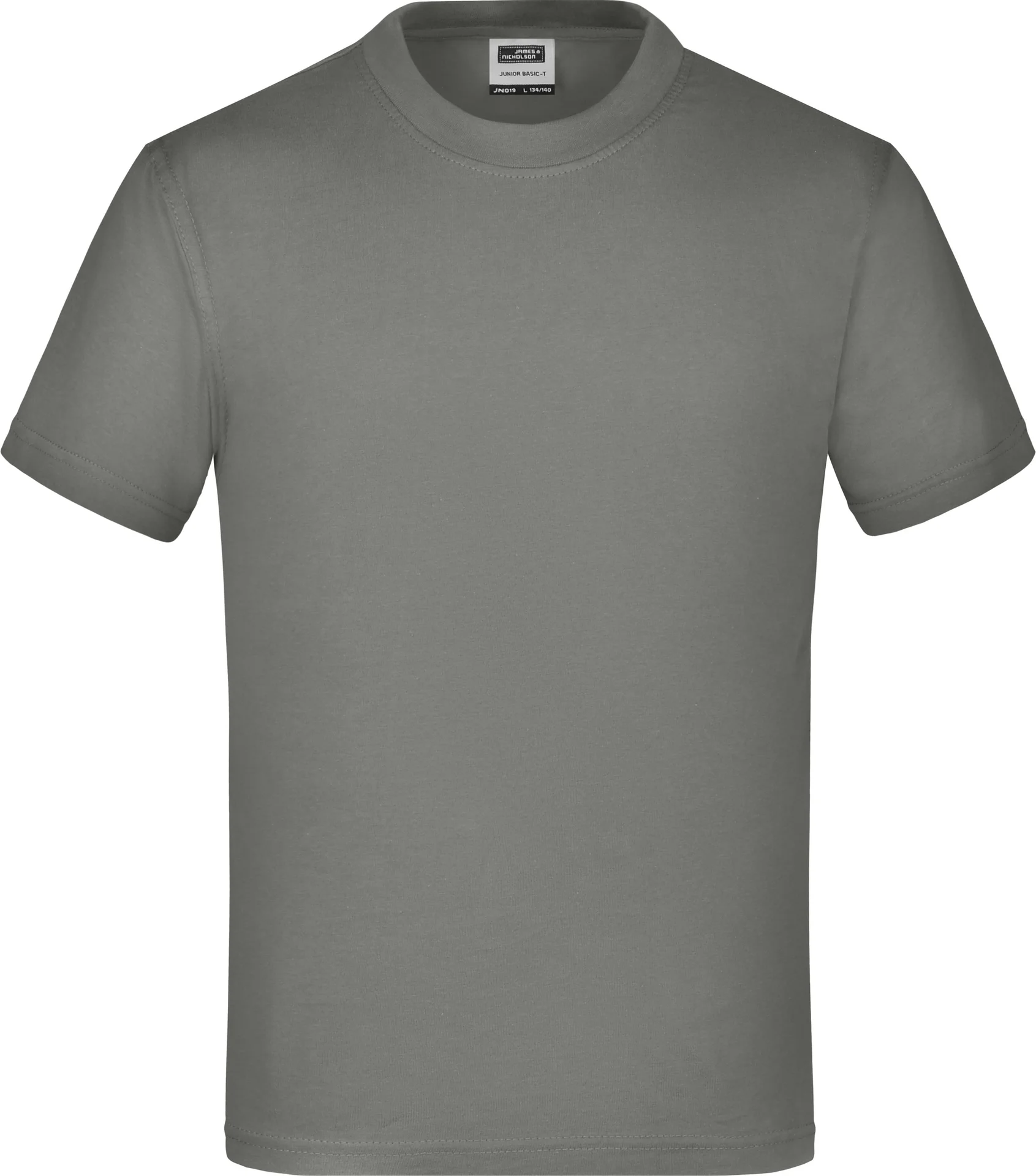 jn019-junior-basic-t-shirt-darkgrey-front-3 James & Nicholson Junior Basic-T