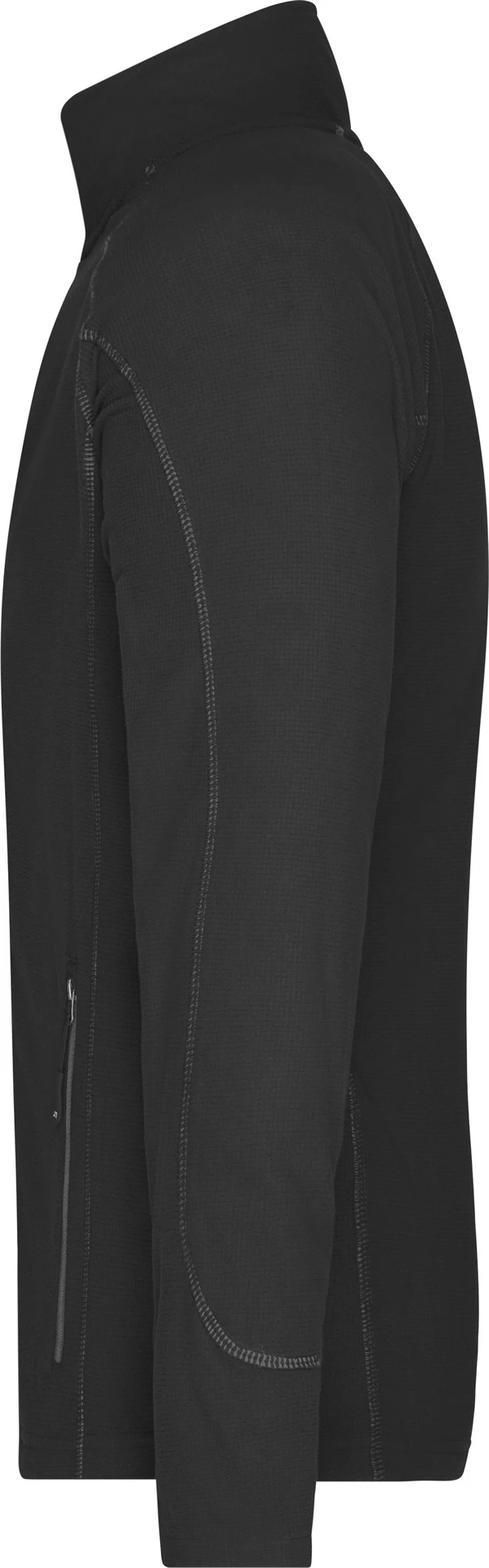 jn597-mens-structure-fleece-jacket-black-carbon-left-4 James & Nicholson Men's Structure Fleece Jacket