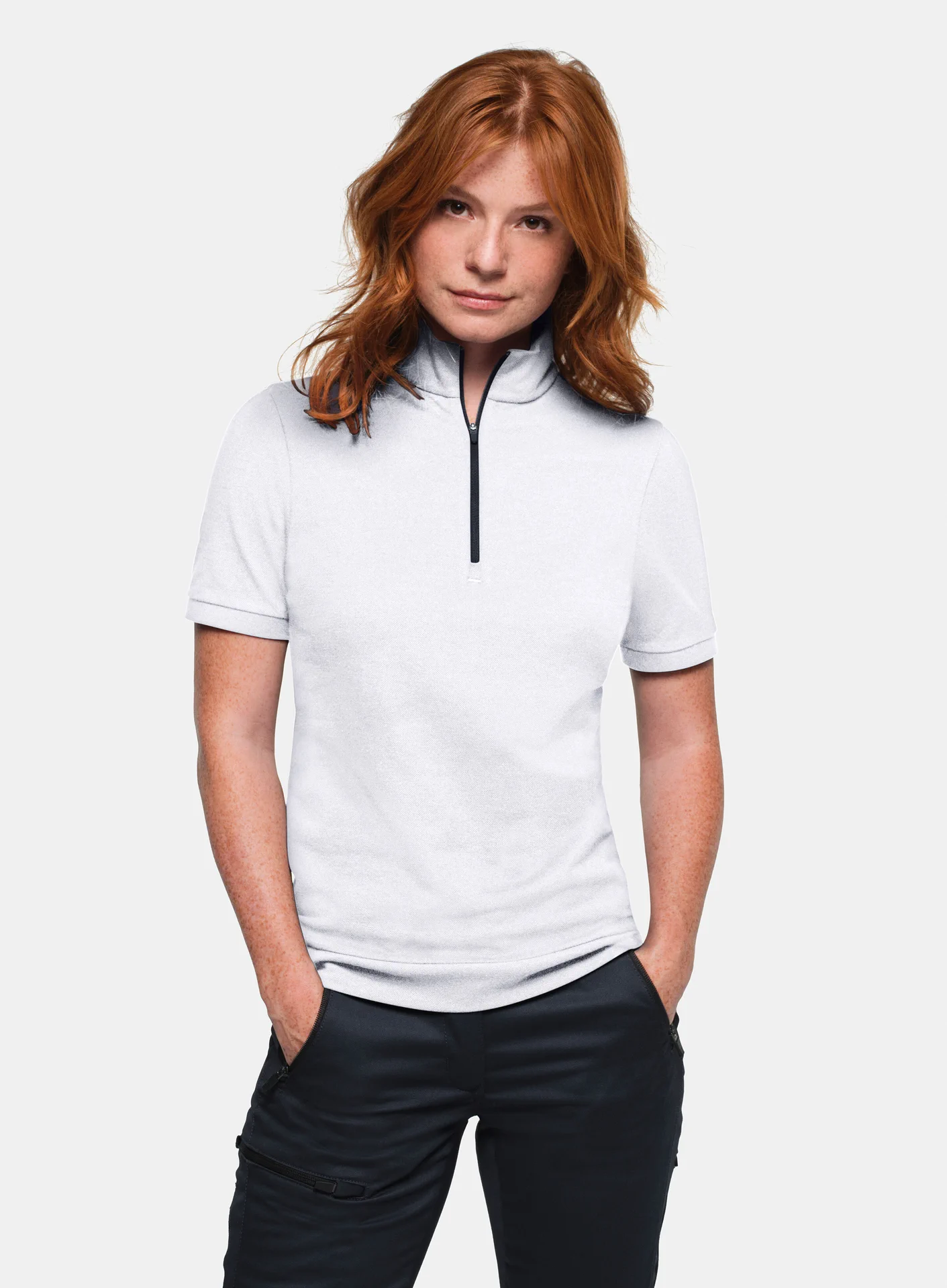 HAKRO Damen Zip-Shirt 334 Piqué MIKRALINAR® ECO