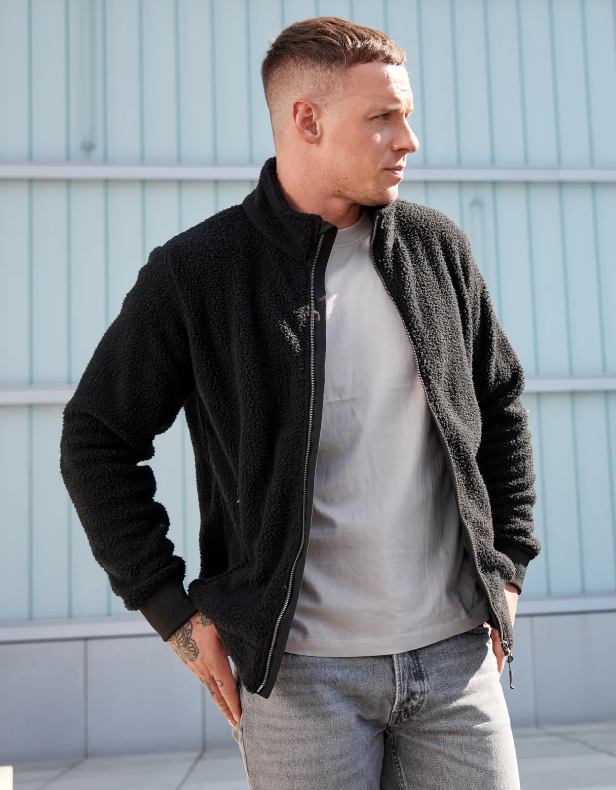 jn1862-sherpa-jacket-model-1 James & Nicholson Sherpa Jacket