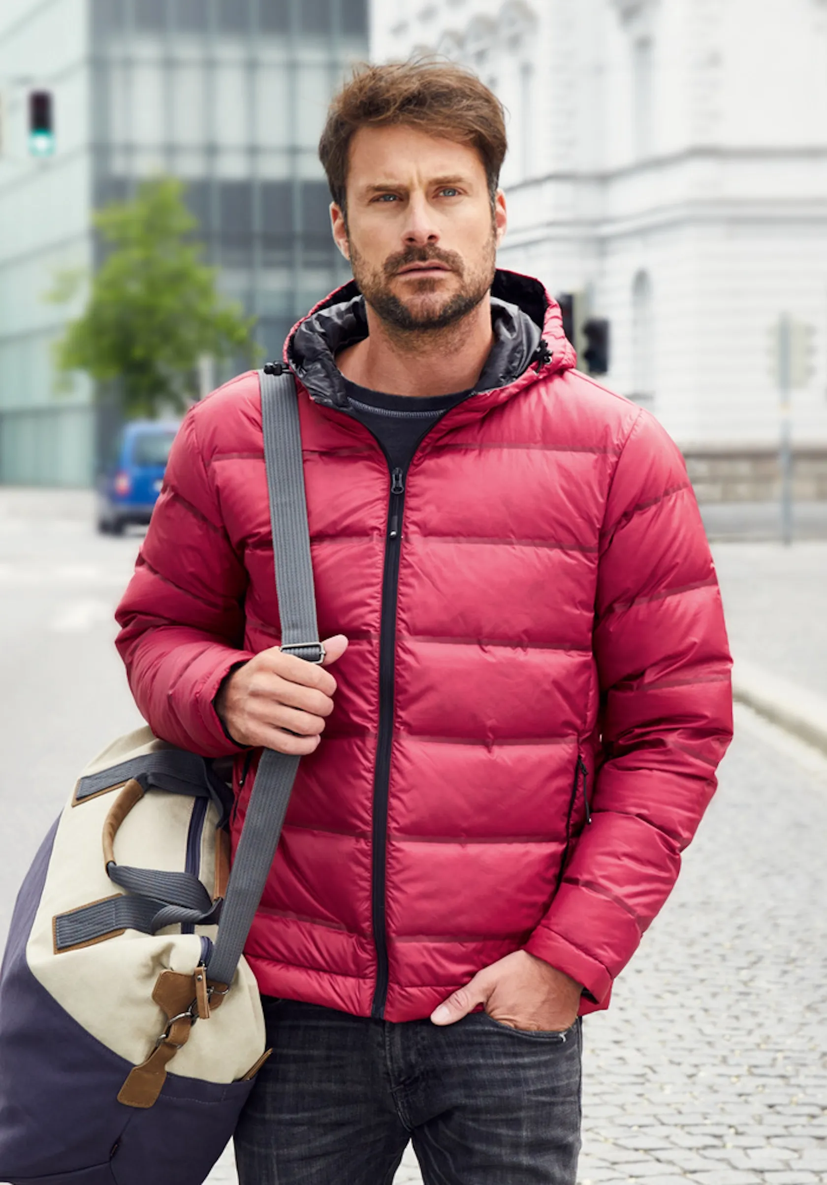 James Nicholson Men s Hooded Down Jacket