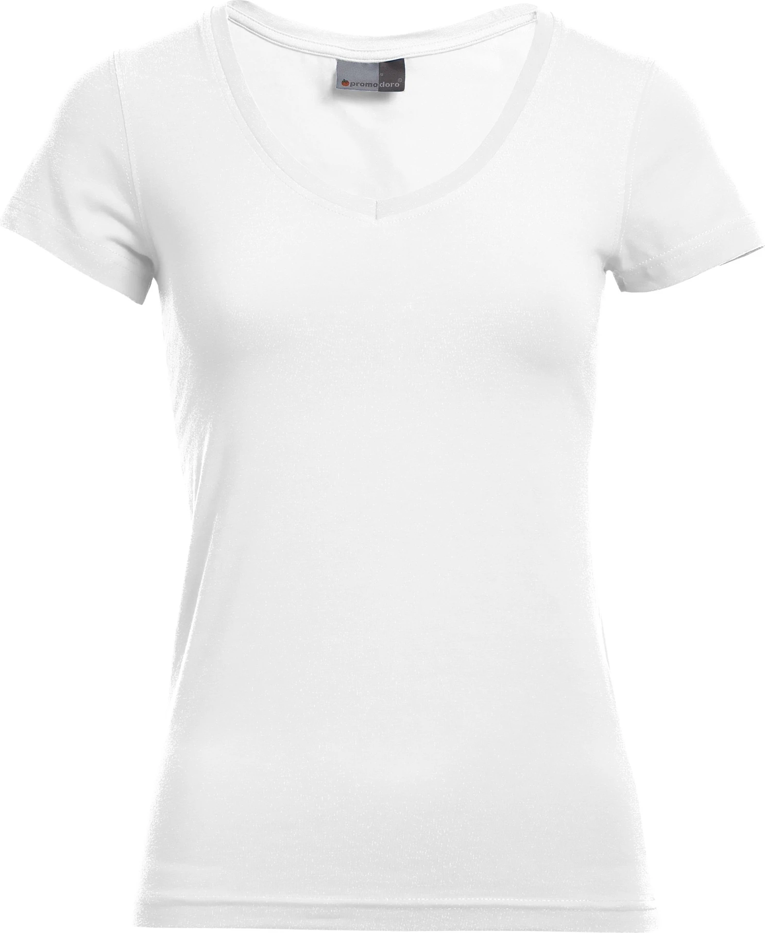 promodoro-3086-womens-slim-fit-v-neck-t-shirt-white-front-3 Promodoro Women's Slim Fit V-Neck-T