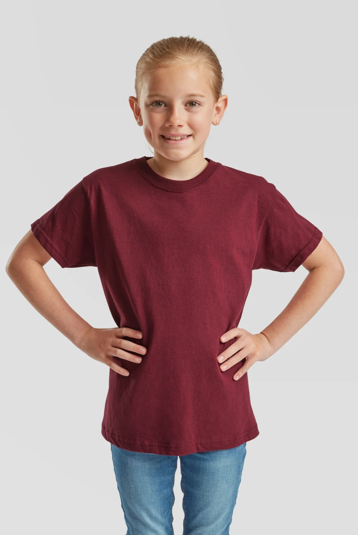 fruit-of-the-loom-61-019-0-kids-original-t-shirt-burgundy-model-0 F.O.L. Kids Original T