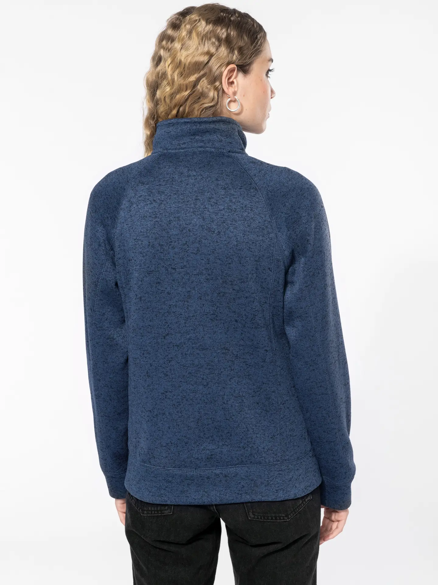 kariban-K9107-damen-melange-strickfleece-jacke-model-2 Kariban Damen Melange Strickfleece Jacke