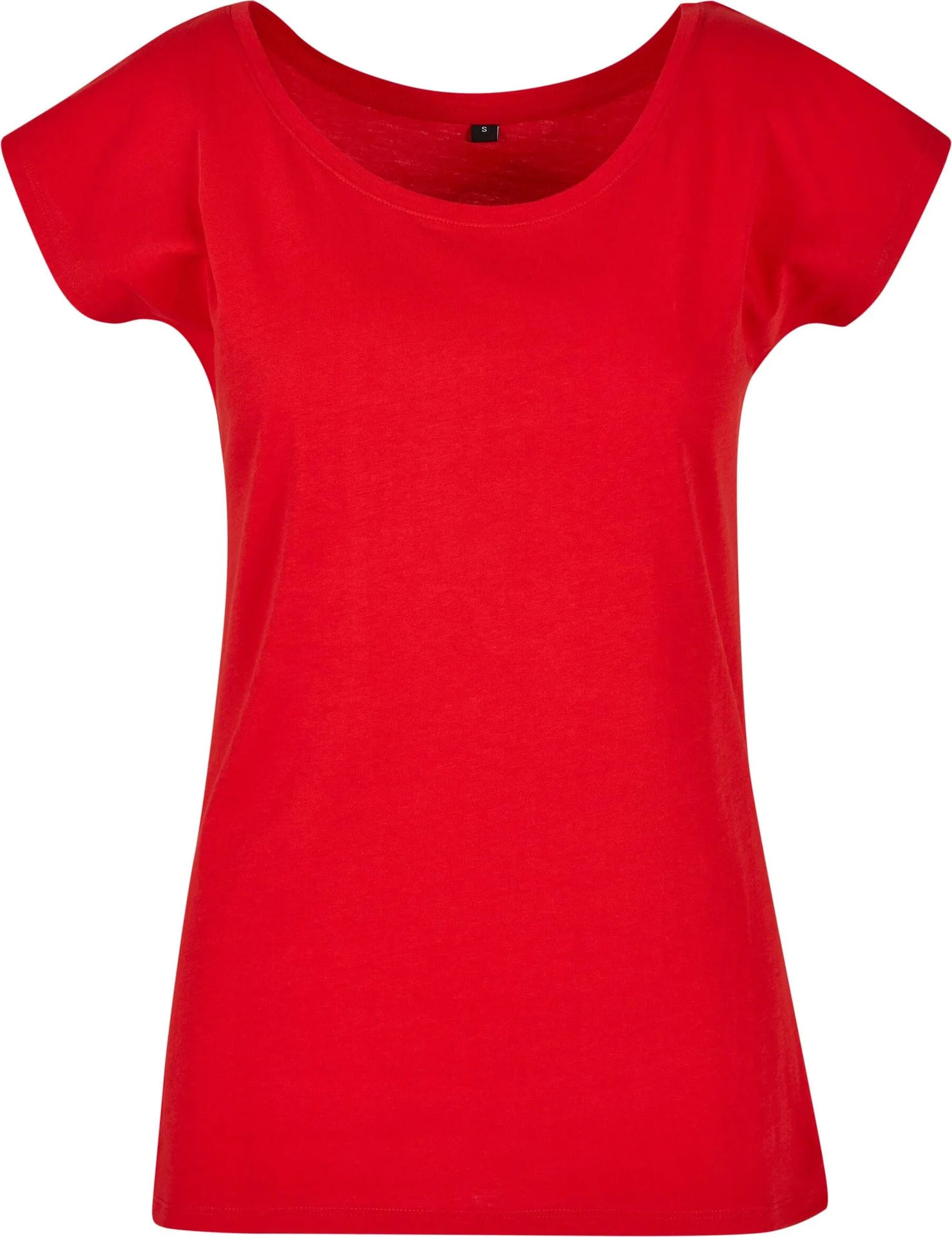 BYB-BB013-ladies-wide-neck-t-shirt-cityred-front-4 Build Your Brand Ladies Wide Neck Tee