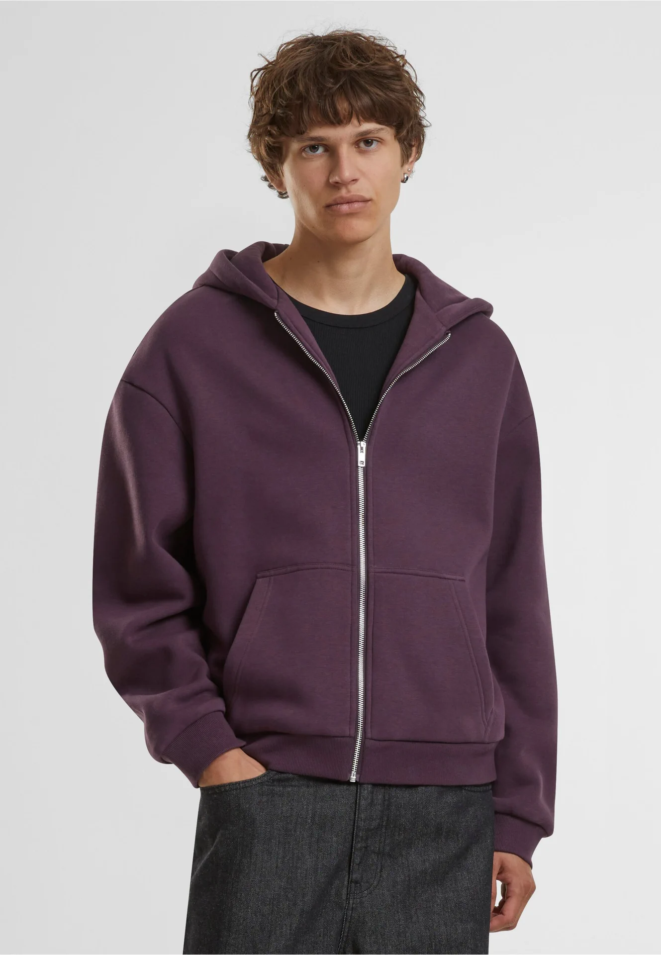 Build Your Brand Fluffy Zip Hoody