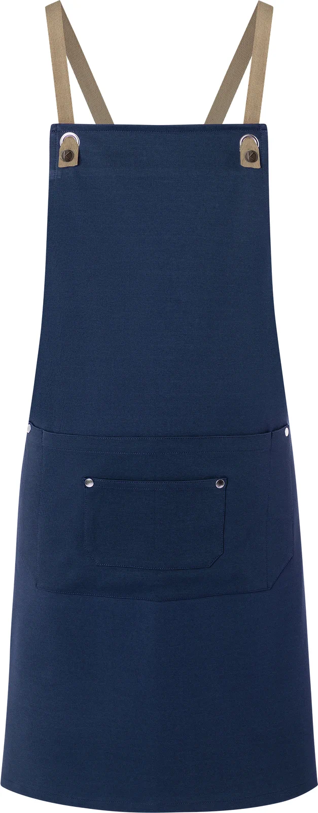 KARLOWSKY Latzschürze Urban-Look mit Kreuzbändern und großer Tasche