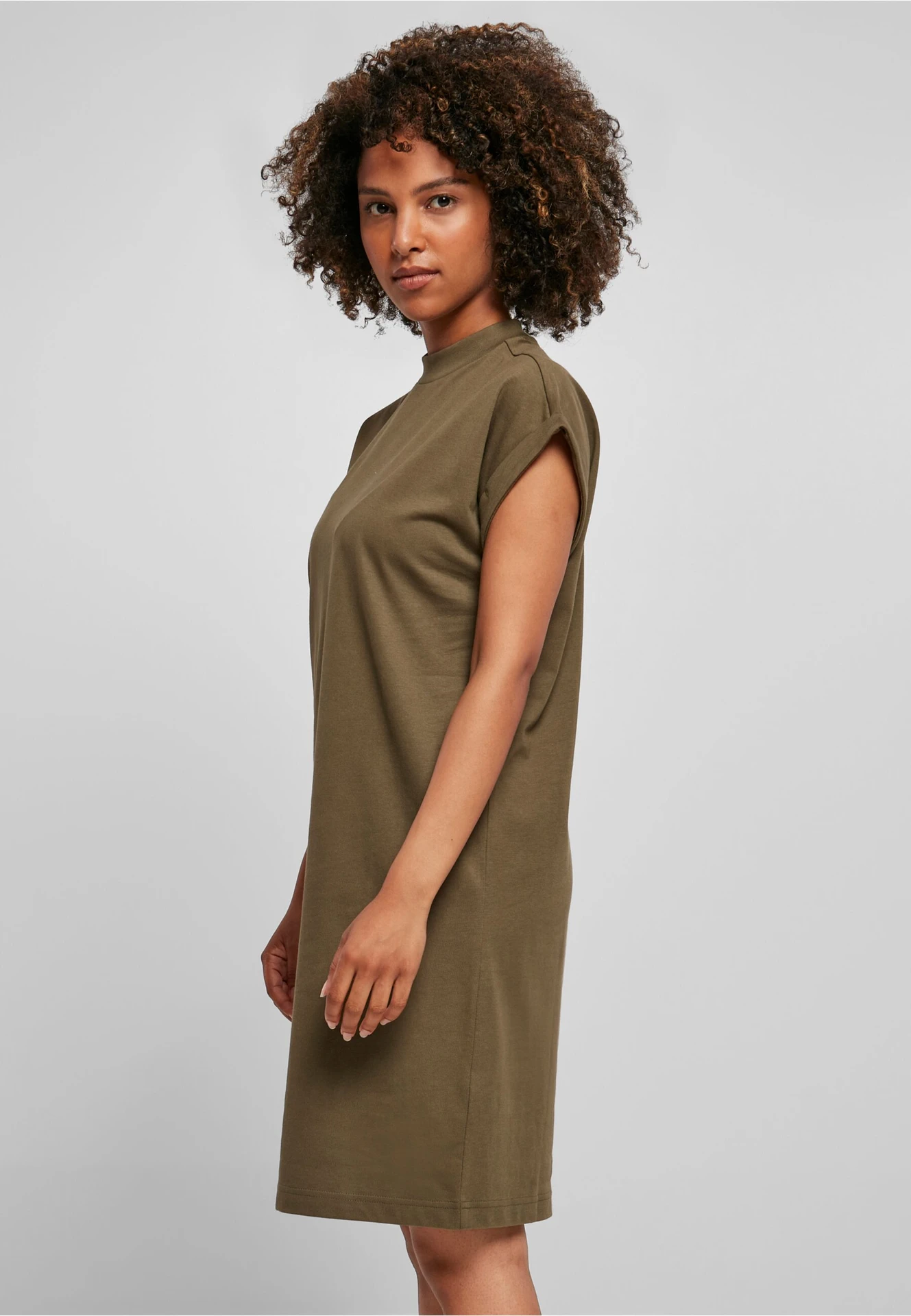 Build Your Brand Ladies Turtle Extended Shoulder Dress