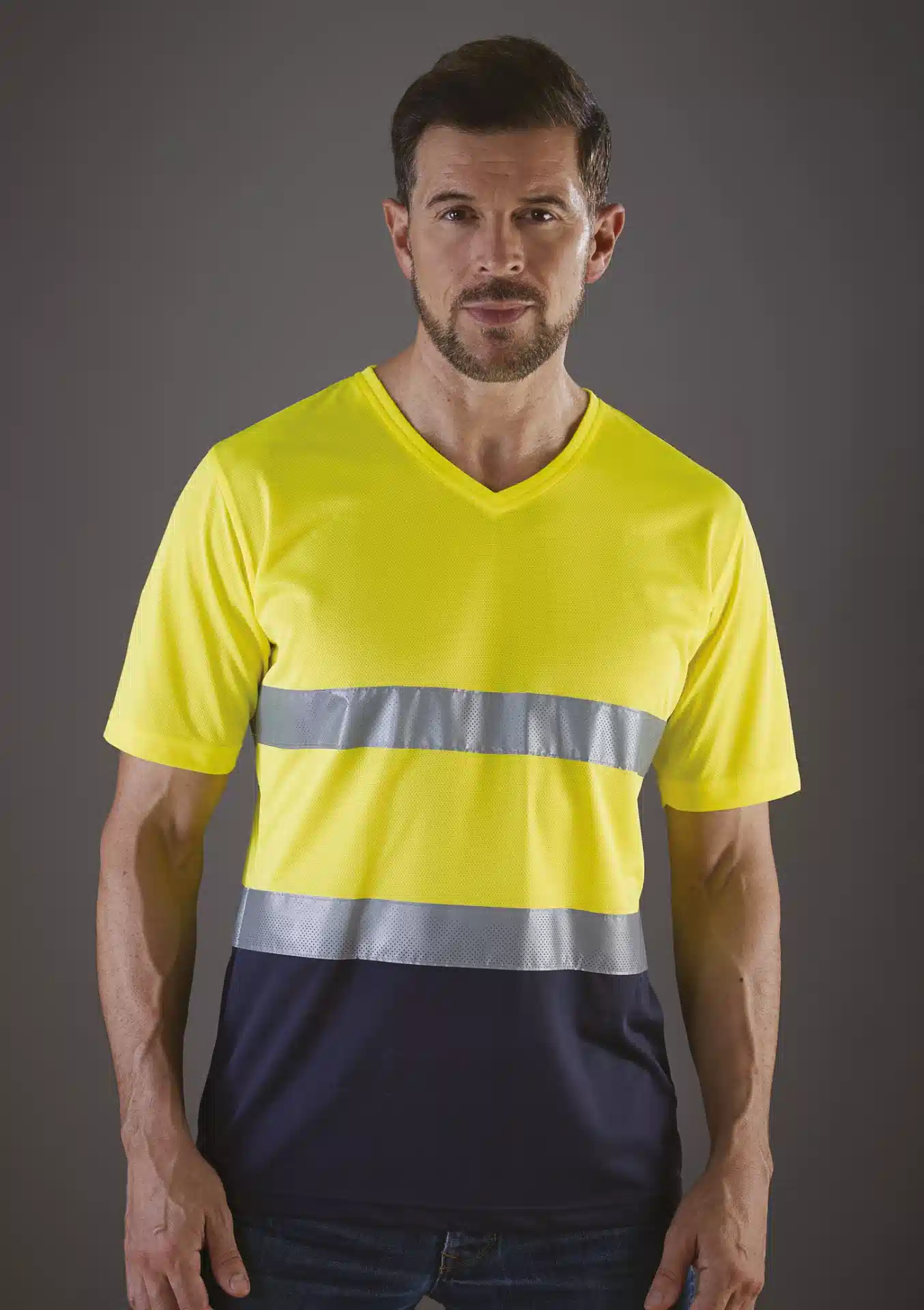 YOKO Hi Vis Top Cool Super Light V-Neck T-Shirt
