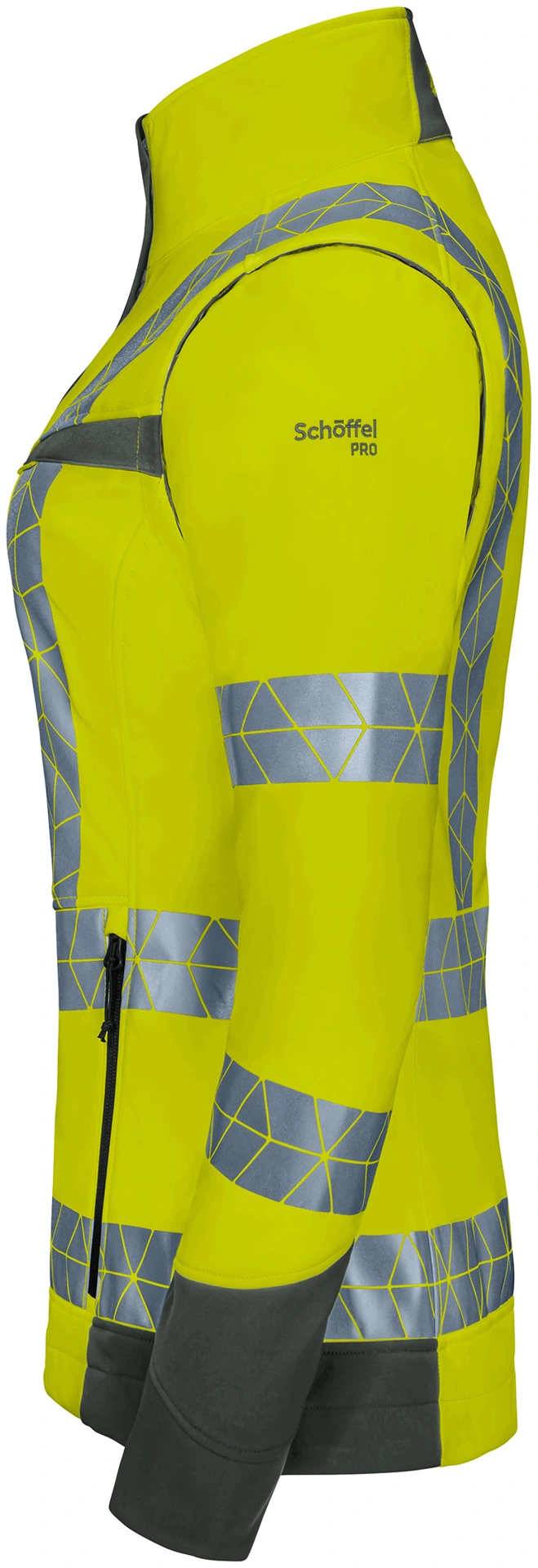 Schöffel PRO 7729 Damen LEUCHTKEGEL ZipOff Warnschutz Softshelljacke