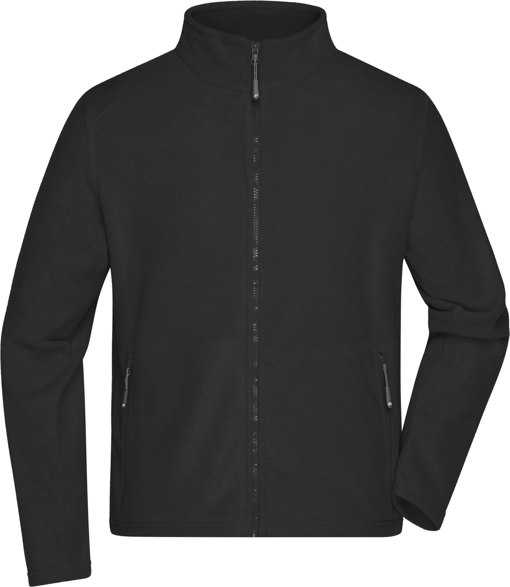 jn782-mens-fleece-jacket-black-front-3 James & Nicholson Men's Fleecejacket