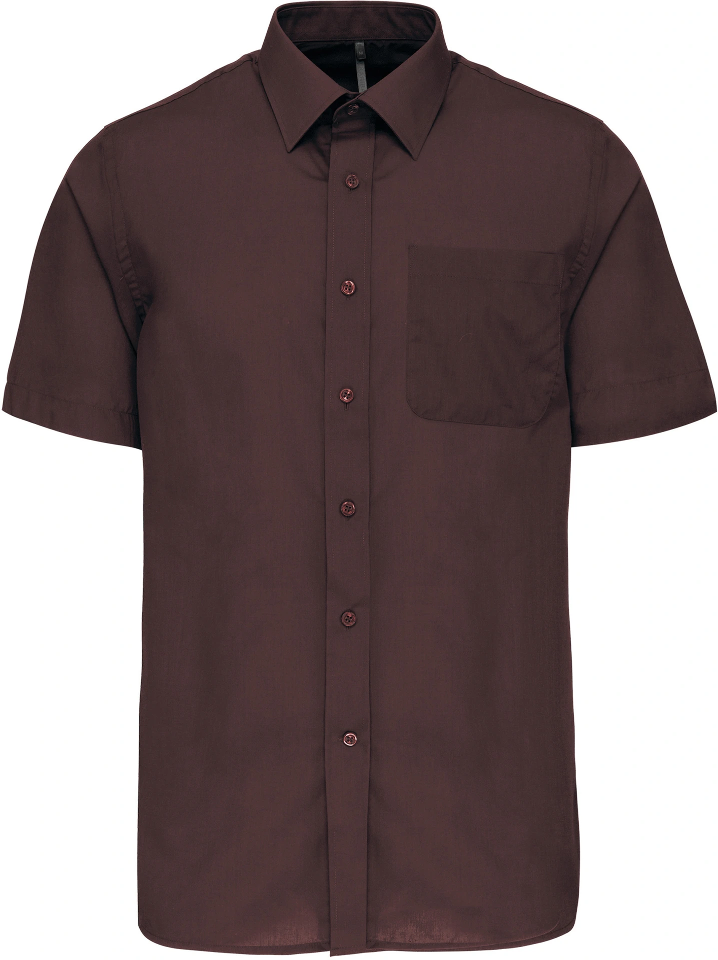 K551-popeline-hemd-ace-kurzarm-brown-front-3 Kariban Popeline Hemd "Ace" kurzarm
