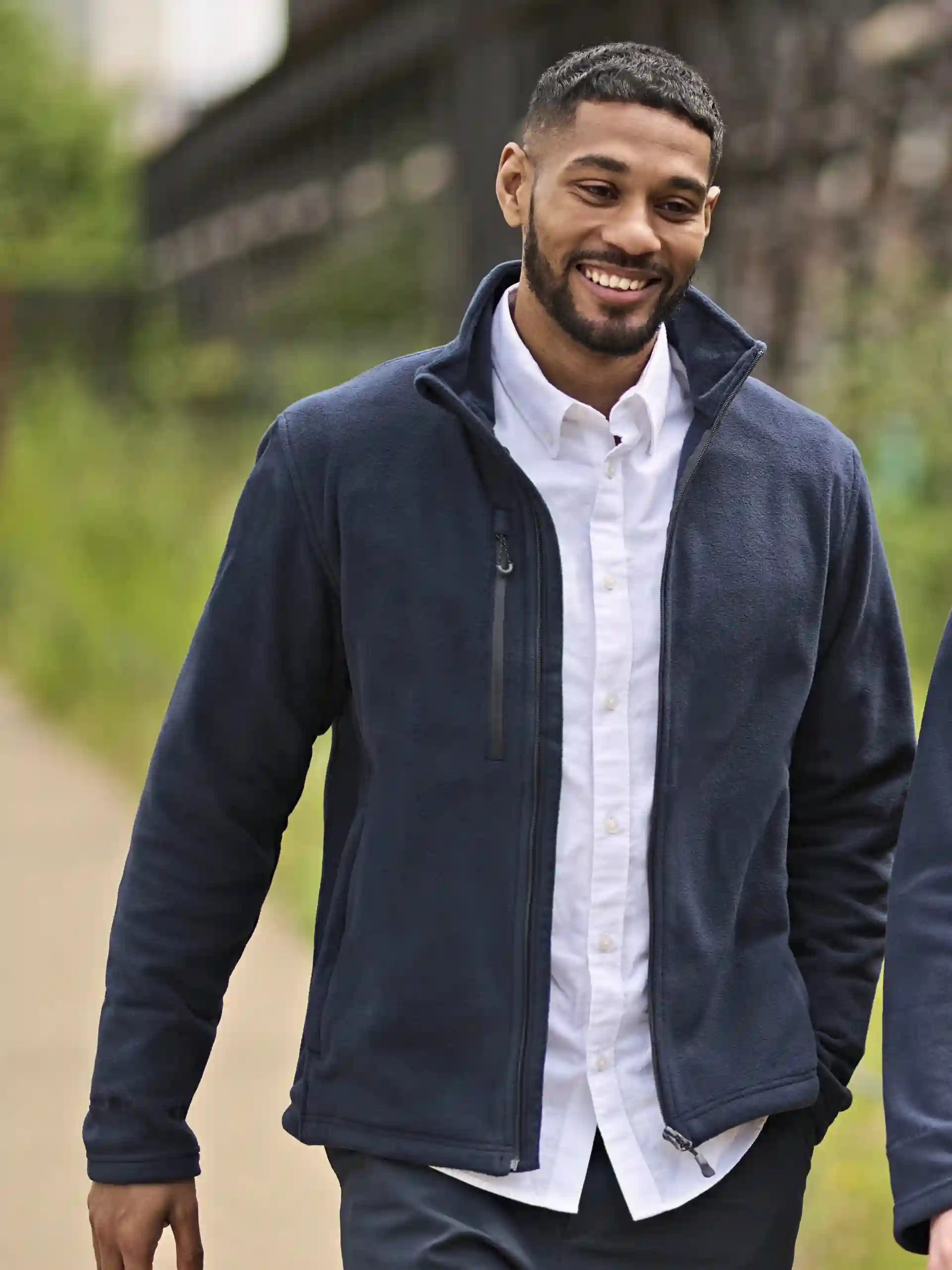 regatta-trf618-honestly-made-recycled-full-zip-fleece-jacket-navy-model-1 Regatta Honestly Made Recycled Full Zip Fleece Jacket