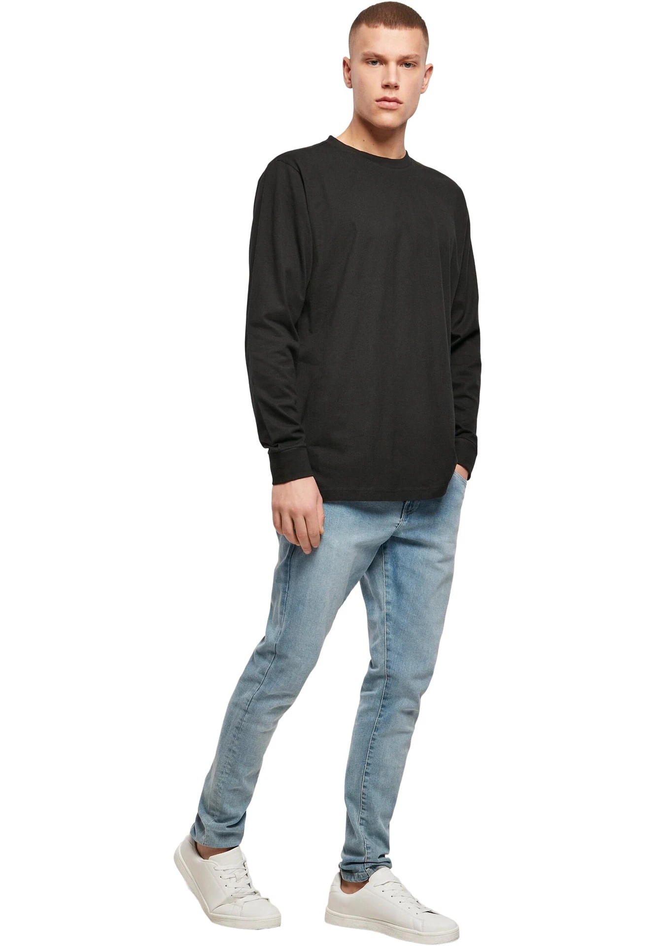 Build Your Brand Long Sleeve Tee With Cuffrib