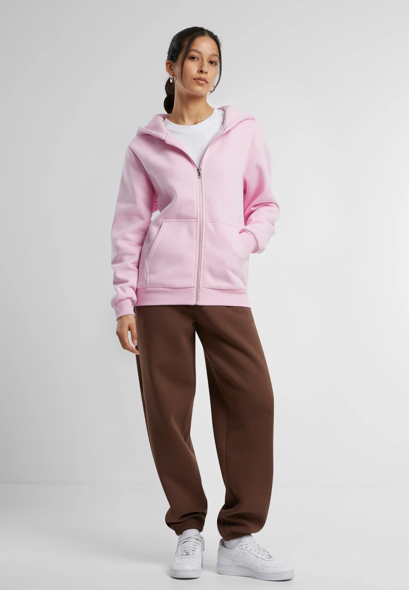 Build Your Brand Ladies Fluffy Zip Hoody