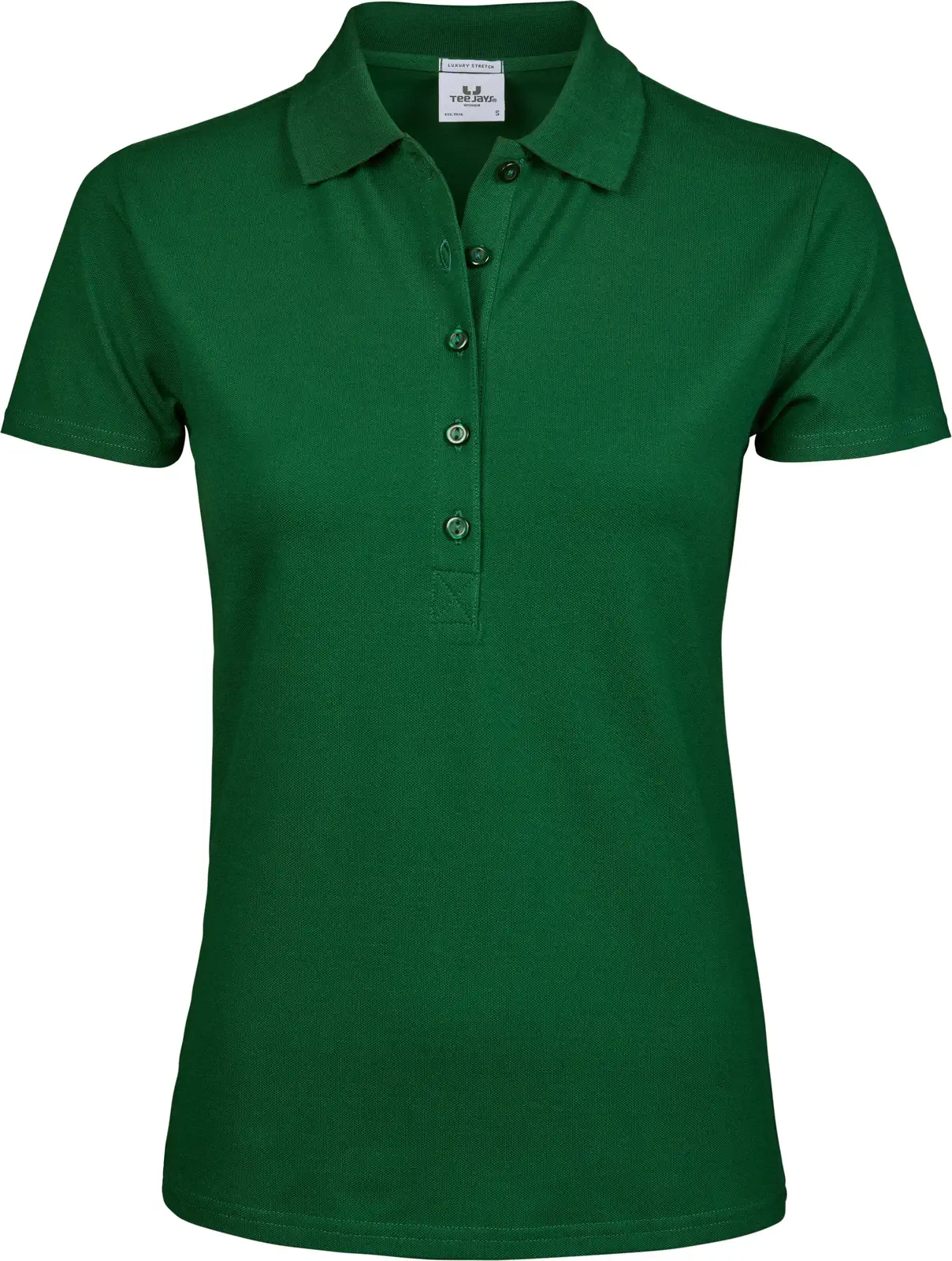 tee-jays-145-womens-luxury-stretch-poloshirt-forestgreen-front-1 Tee Jays Ladies` Luxury Stretch Polo