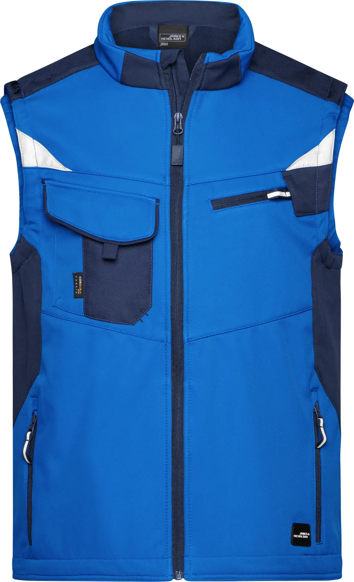 jn845-workwear-softshell-vest-royal-navy-front-3 James & Nicholson Workwear Softshell Vest -Strong-