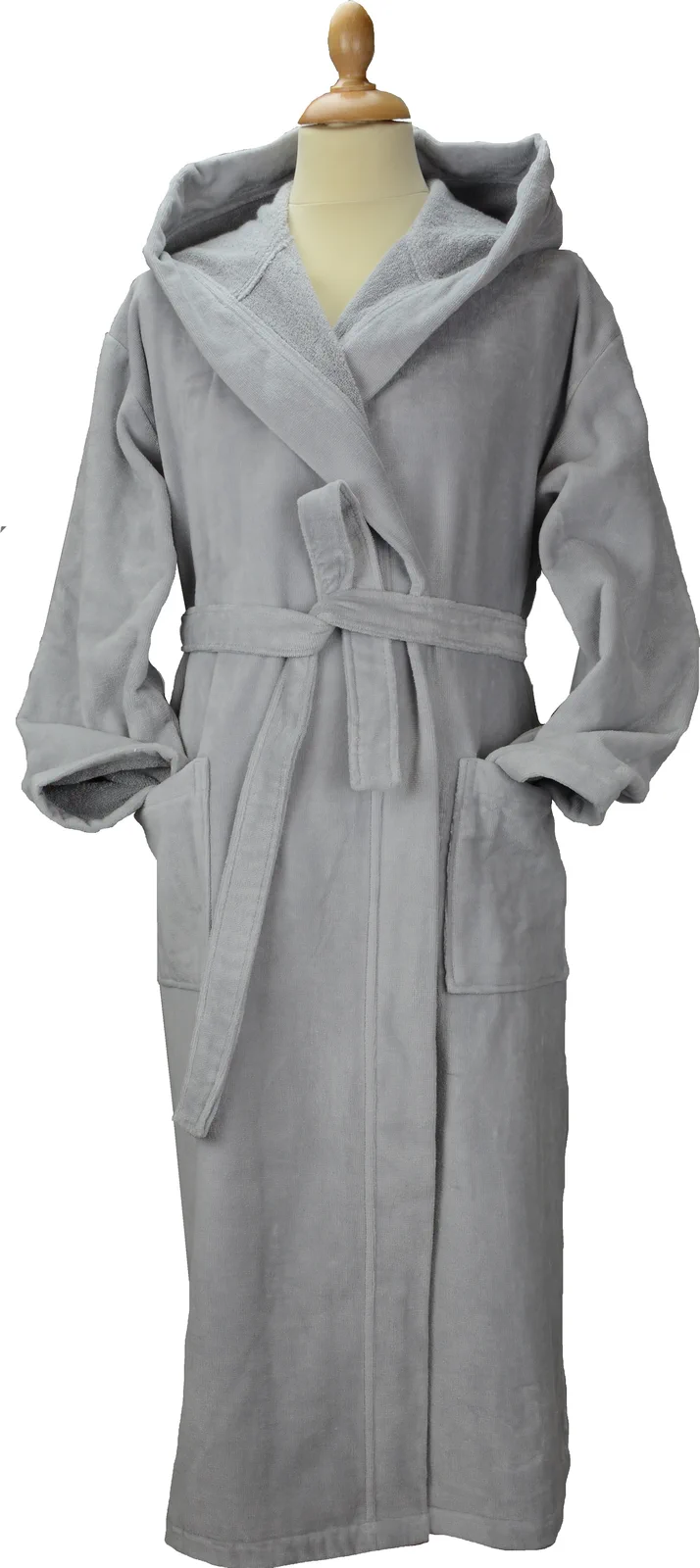 artg-ar029-deluxe-velour-bathrobe-with-hood-lightgrey-front-1 ARTG DeLuxe Velour Bathrobe with hood
