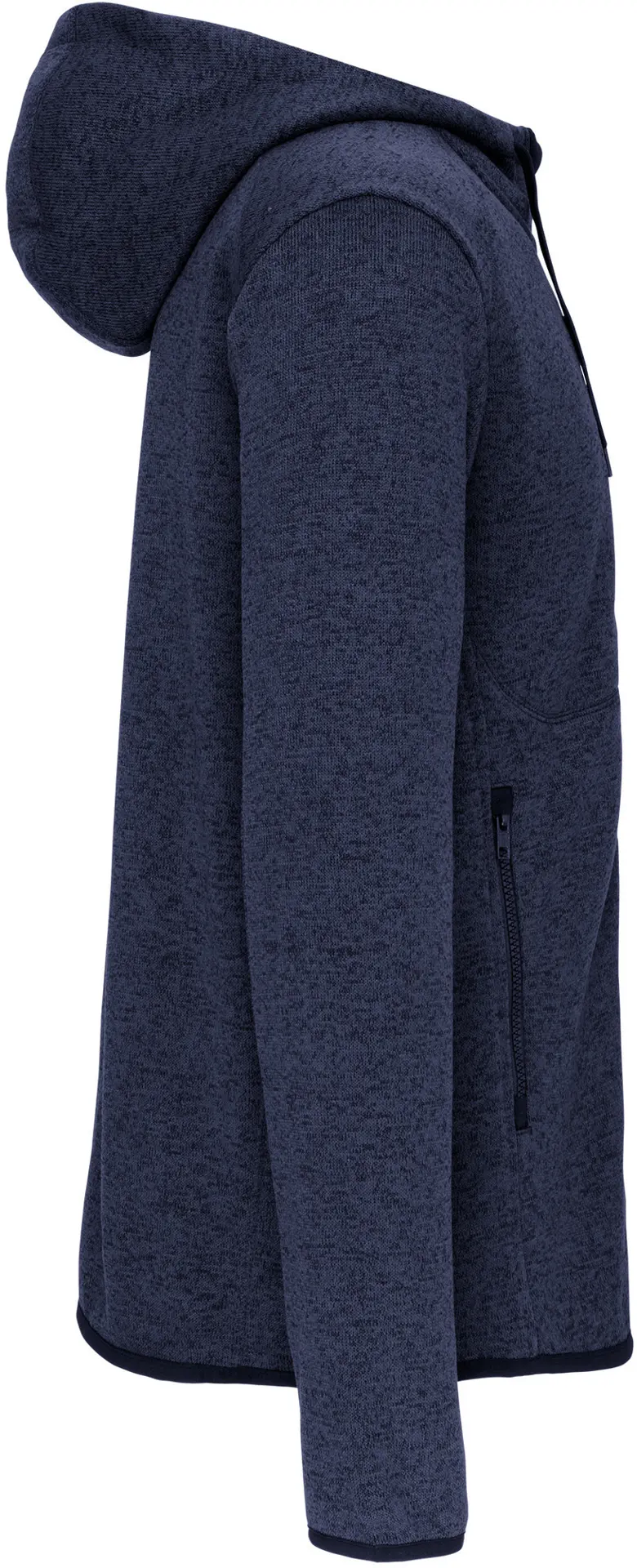 Kariban Herren Melange Kapuzen Strickfleece Jacke