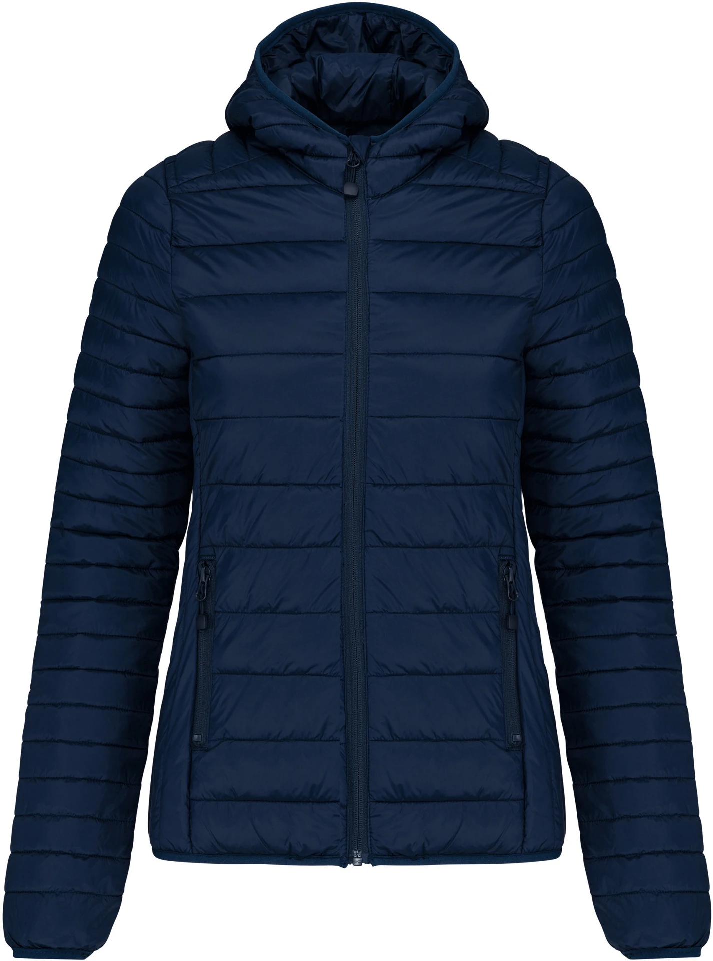 kariban-K6111-leichte-damen-kapuzen-steppjacke-navy-front-3 Kariban Leichte Damen Kapuzen Steppjacke