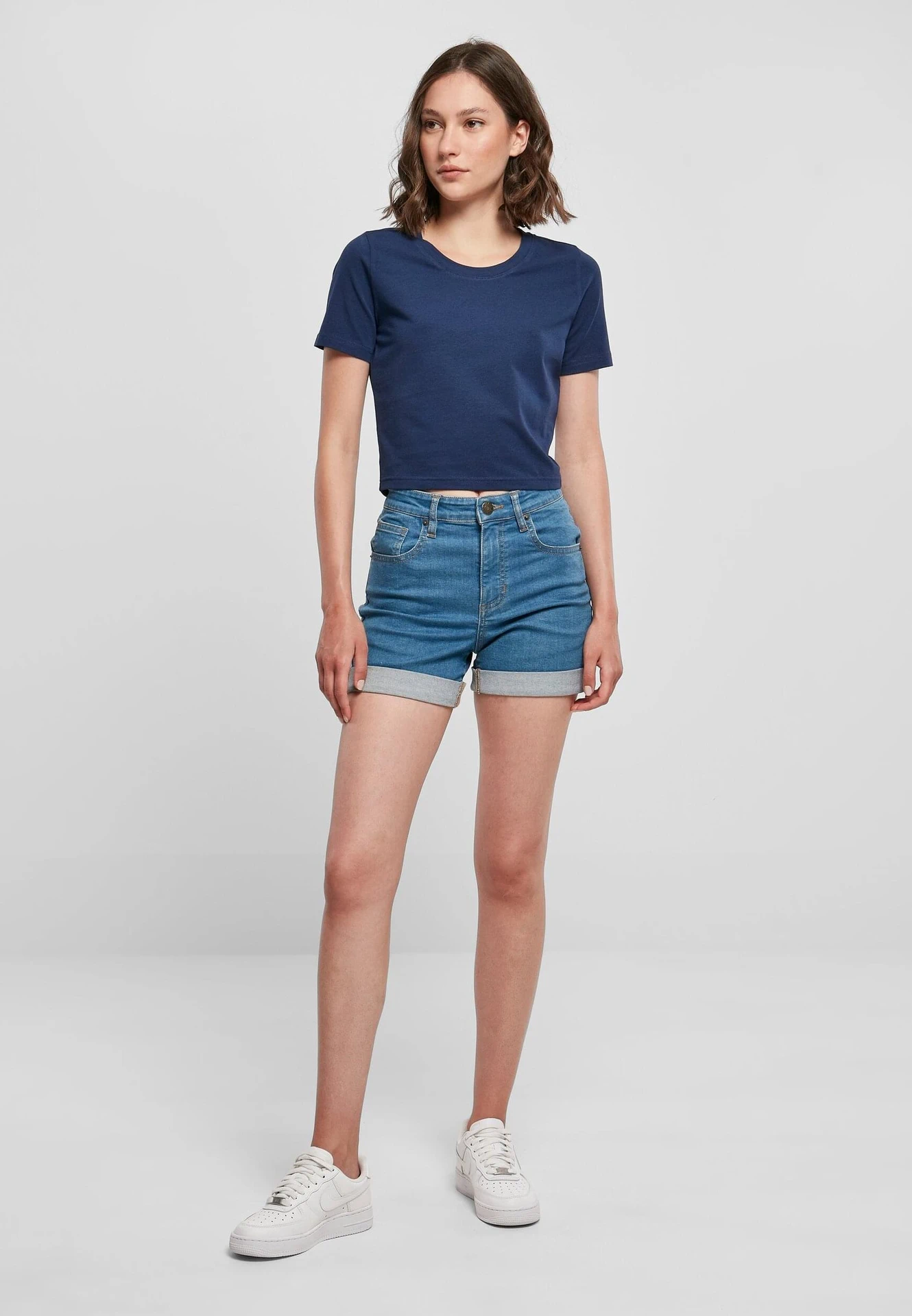 Build Your Brand Ladies Cropped Tee