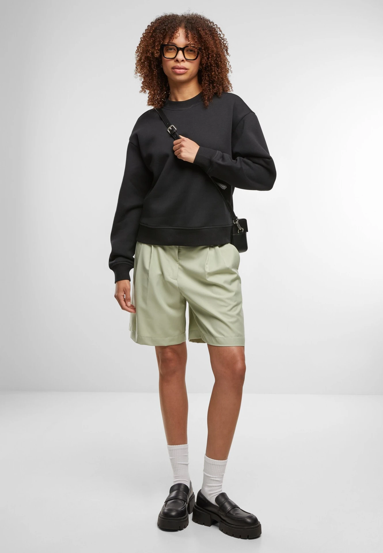Build Your Brand Ladies Oversized Crewneck Sweatshirt