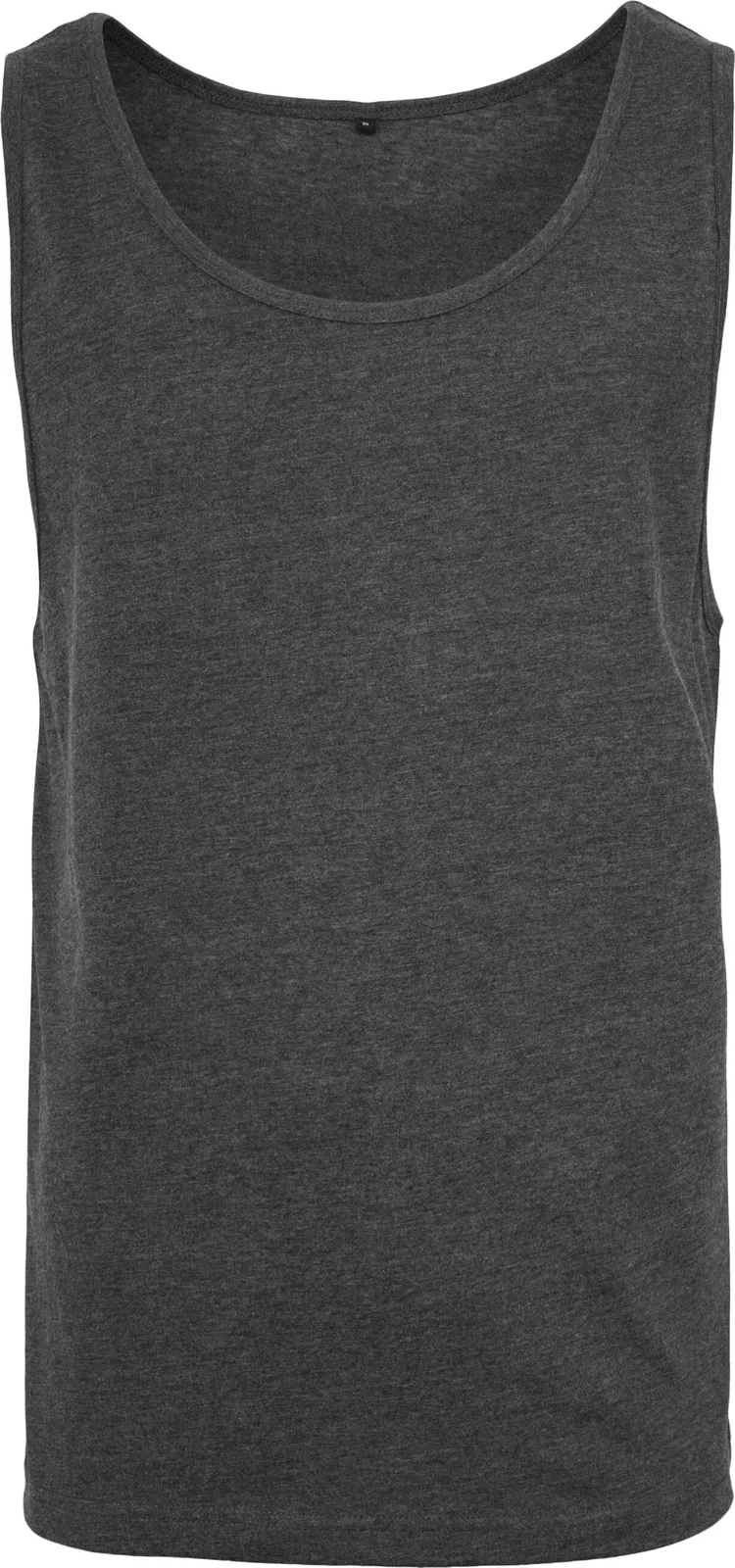 BYB-BY003-jersey-big-tank-charcoalmelange-front-4 Build Your Brand Jersey Big Tank