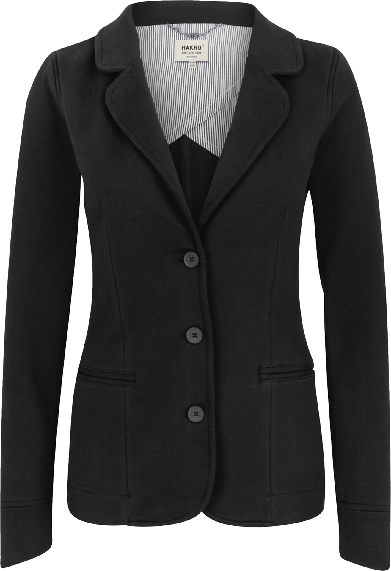 hakro-260-damen-sweatblazer-premium-schwarz-front-1 HAKRO Women-Sweatblazer 260 Premium