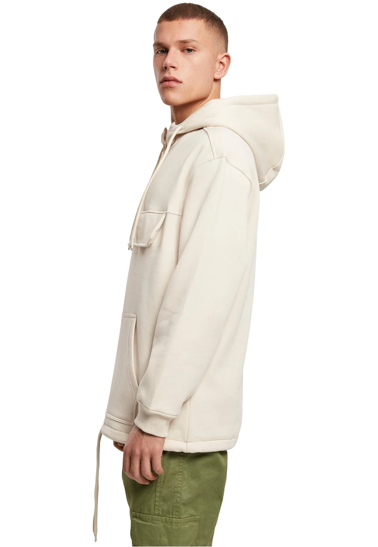 BYB-BY098-sweat-pull-over-hoody-sand-model-1 Build Your Brand Sweat Pull Over Hoody