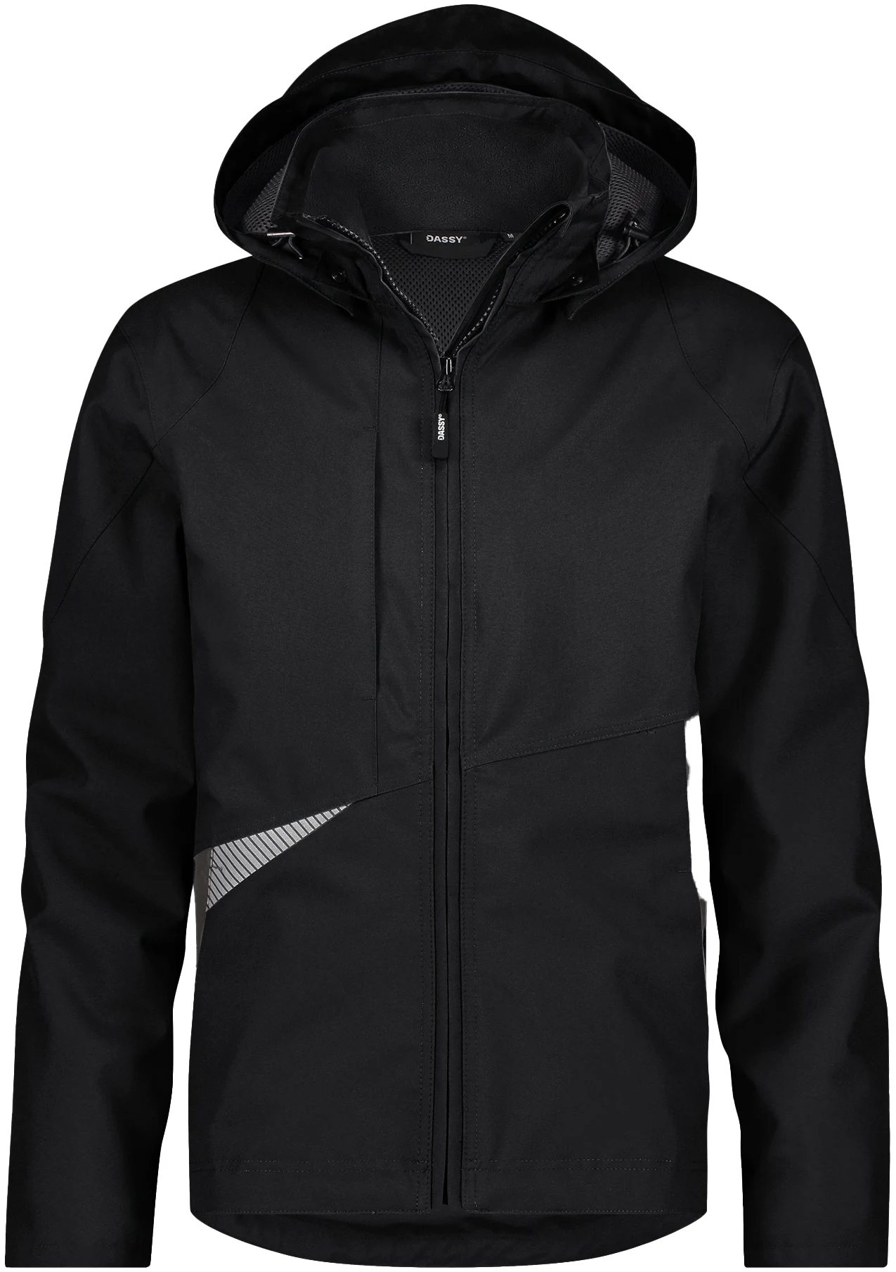 dassy-300577-hyper-next-wind-and-waterproof-work-jacket-black-anthracite-grey-front-1 DASSY Wasser- und winddichte Arbeitsjacke HYPER Next