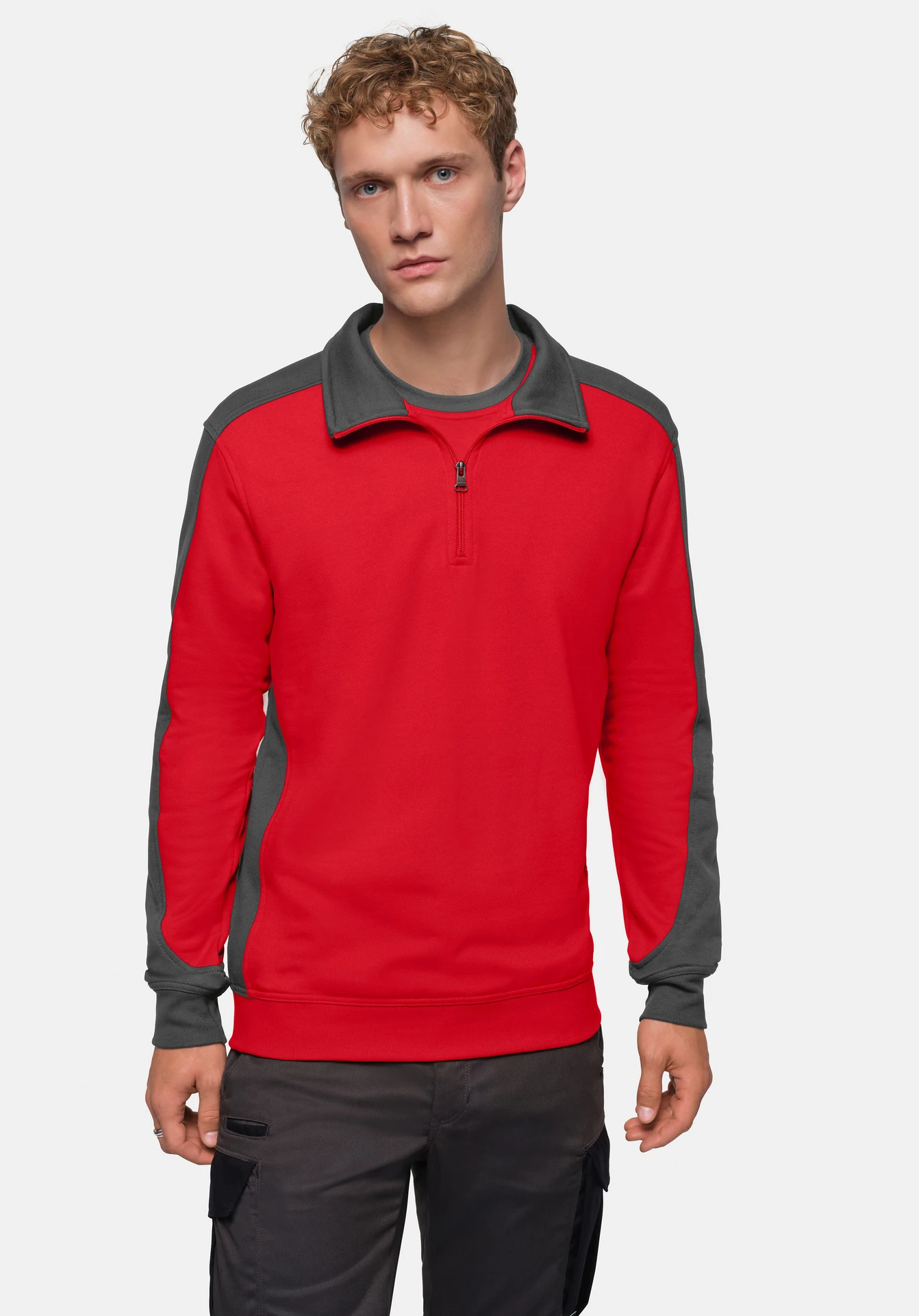 HAKRO Zip-Sweatshirt 476 Contrast Mikralinar®