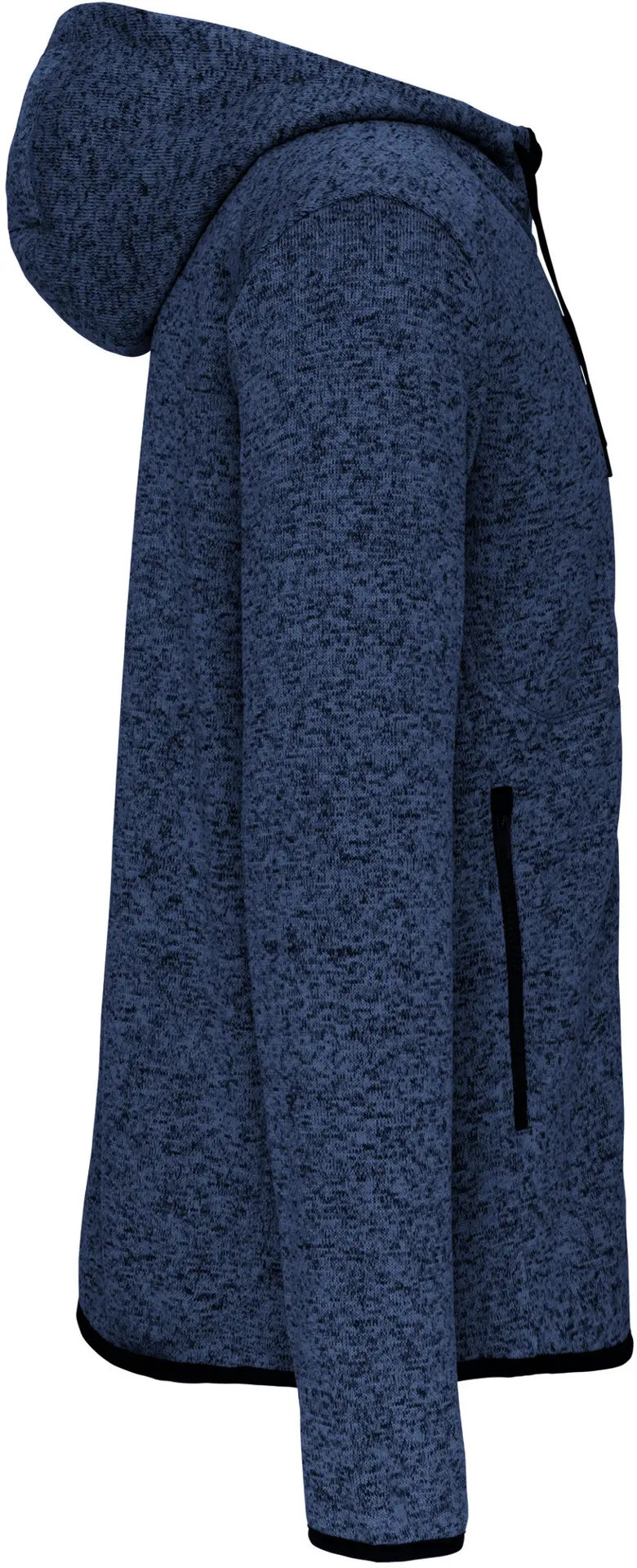 Kariban Herren Melange Kapuzen Strickfleece Jacke