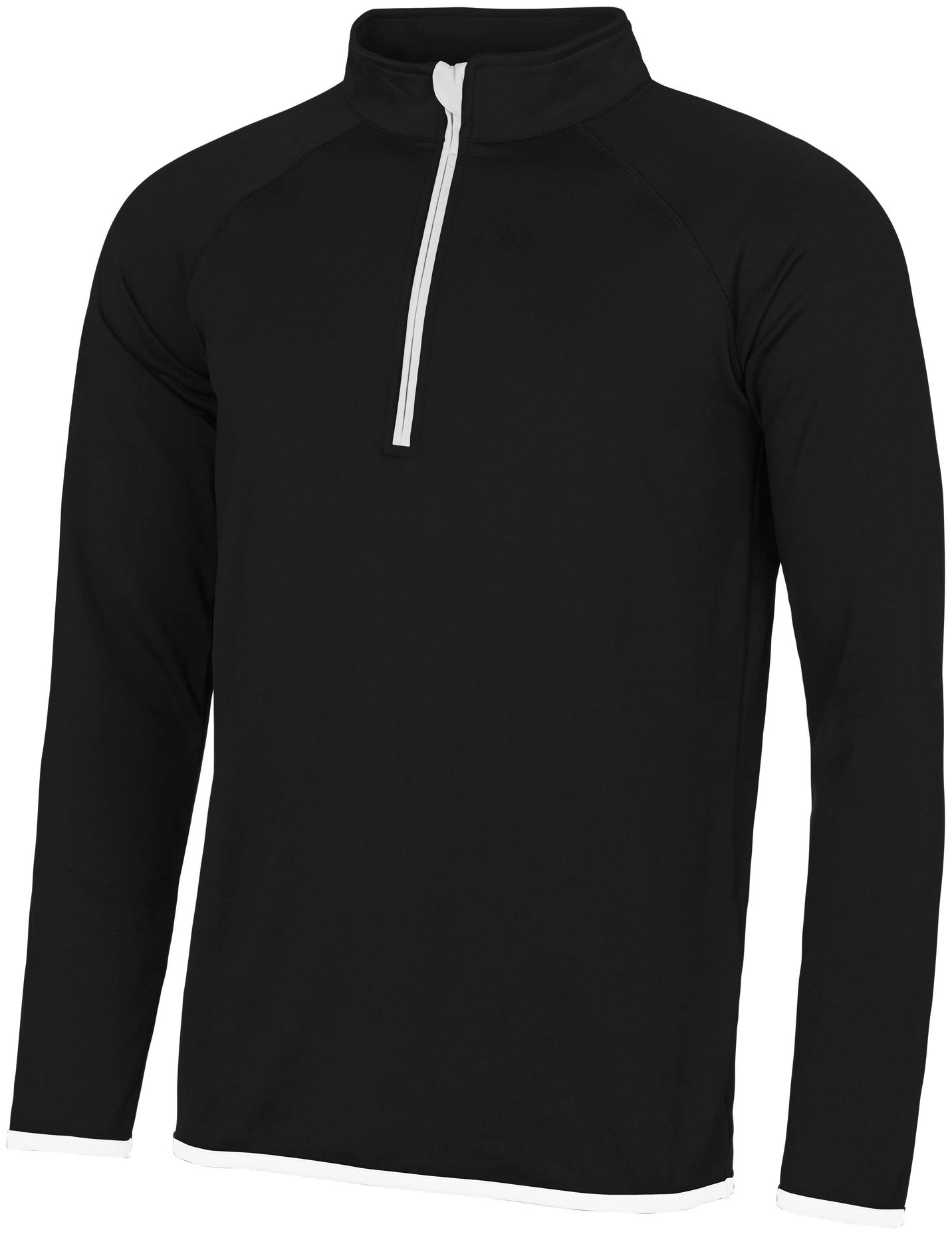 justcool-jc031-mens-cool-half-zip-sweatshirt-jetblack-arcticwhite-front-1 Just Cool Men's Cool 1/2 Zip Sweat