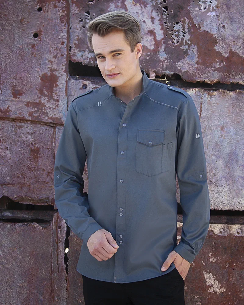 karlowsky-jm26-kochhemd-new-identity-anthracite-model-0 KARLOWSKY Kochhemd New Identity