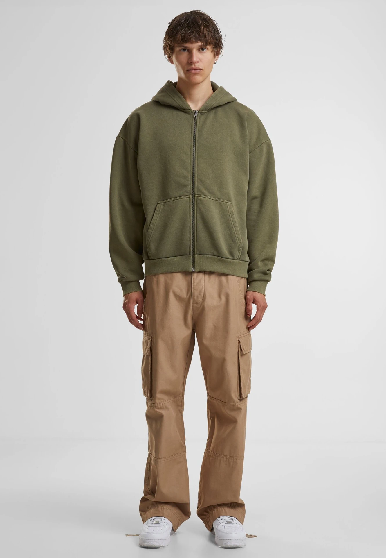 Build Your Brand Vintage Heavy Zip Hoodie