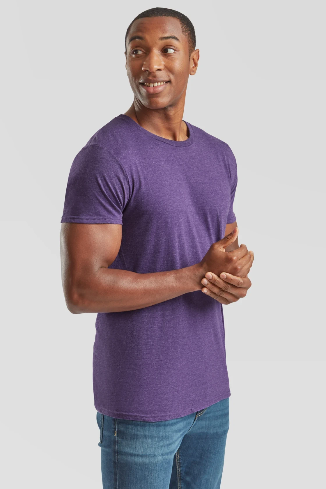 fruit-of-the-loom-61-430-0-iconic-150-t-shirt-heatherpurple-model-1 F.O.L. Iconic T