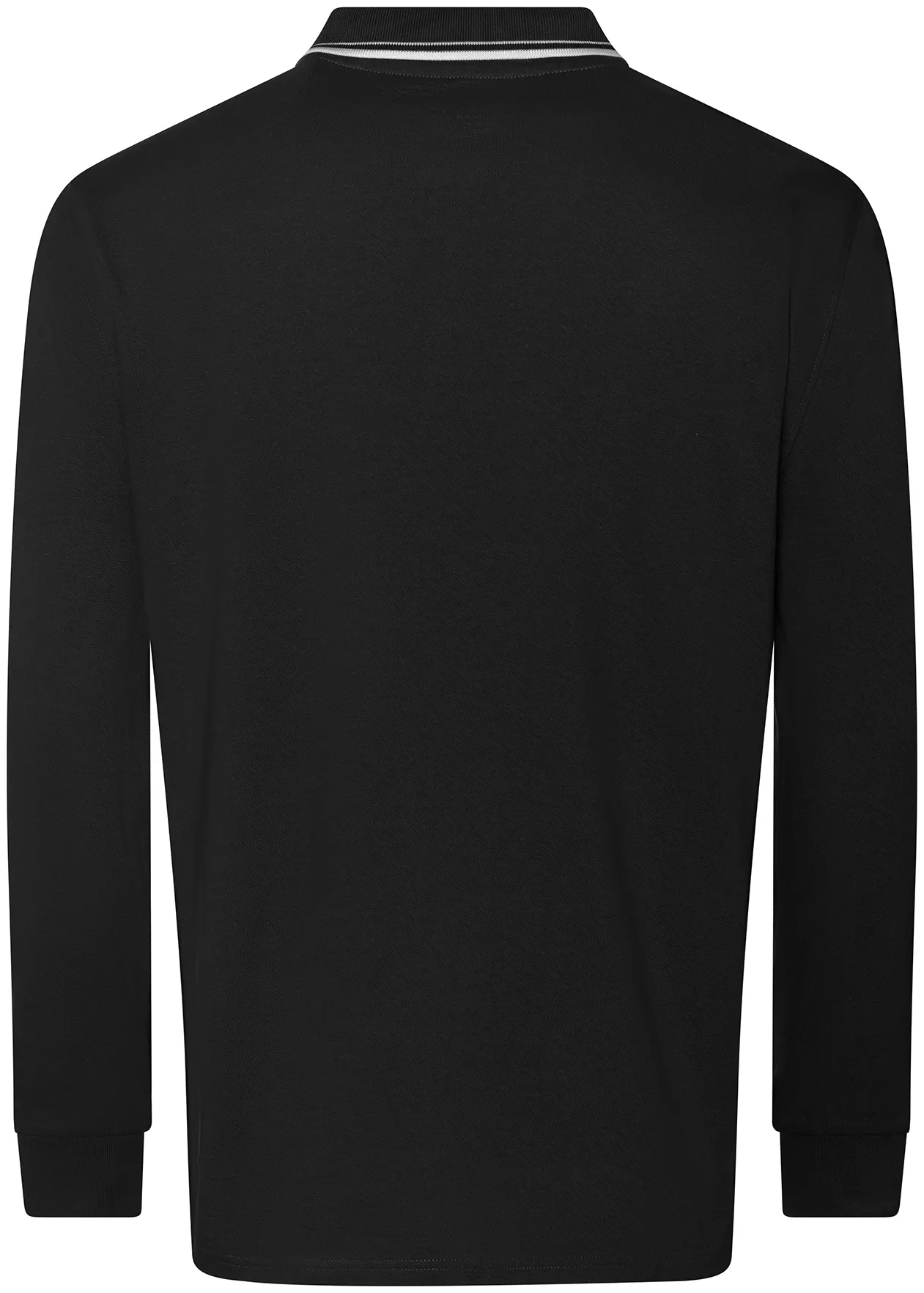 justpolos-jp103-long-sleeve-tipped-100-poloshirt-deepblack-white-back-3 Just Polos Long Sleeve Tipped 100 Polo