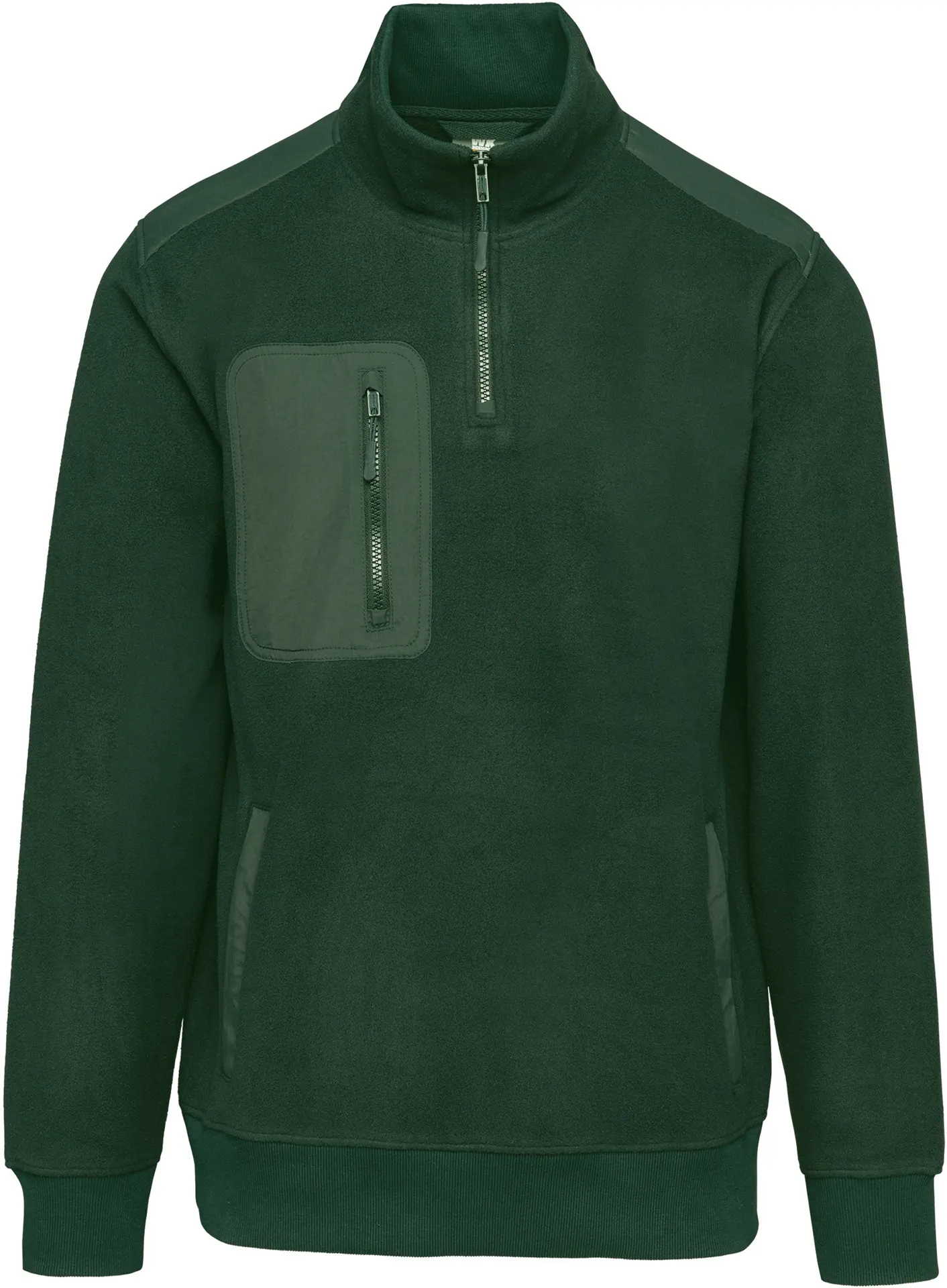 kariban-WK905-workwear-fleece-mit-viertel-zip-forestgreen-front-3 Kariban Workwear Fleece mit 1/4 Zip