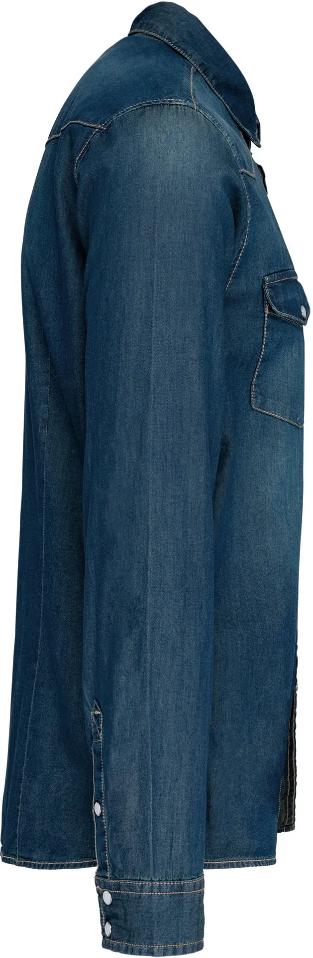 K519-denim-hemd-langarm-jeansblue-right-5 Kariban Denim Hemd langarm
