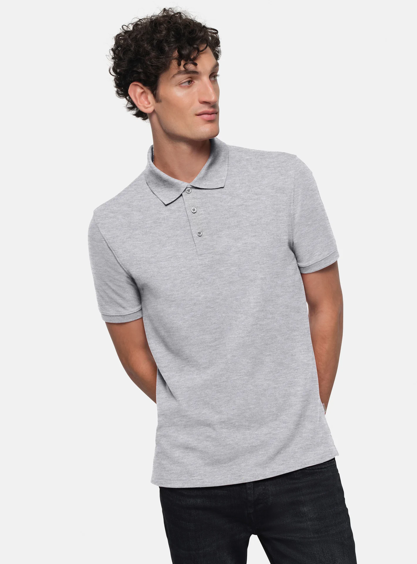 hakro-501-poloshirt-bio-baumwolle-graumeliert-model-0 HAKRO Poloshirt 501 Bio-Baumwolle GOTS