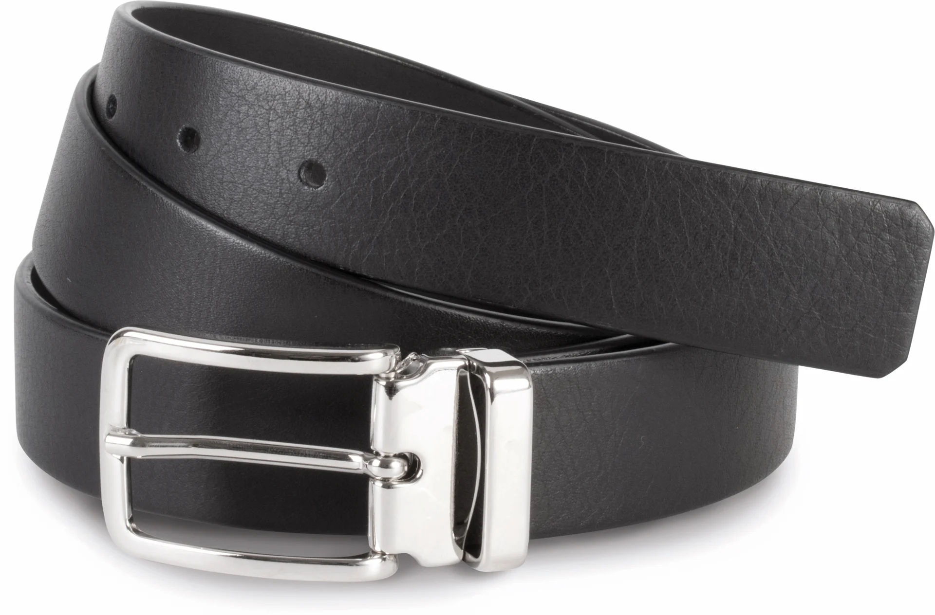 kariban-KP807-klassischer-lederguertel-black-front-3 Kariban Klassischer Ledergürtel