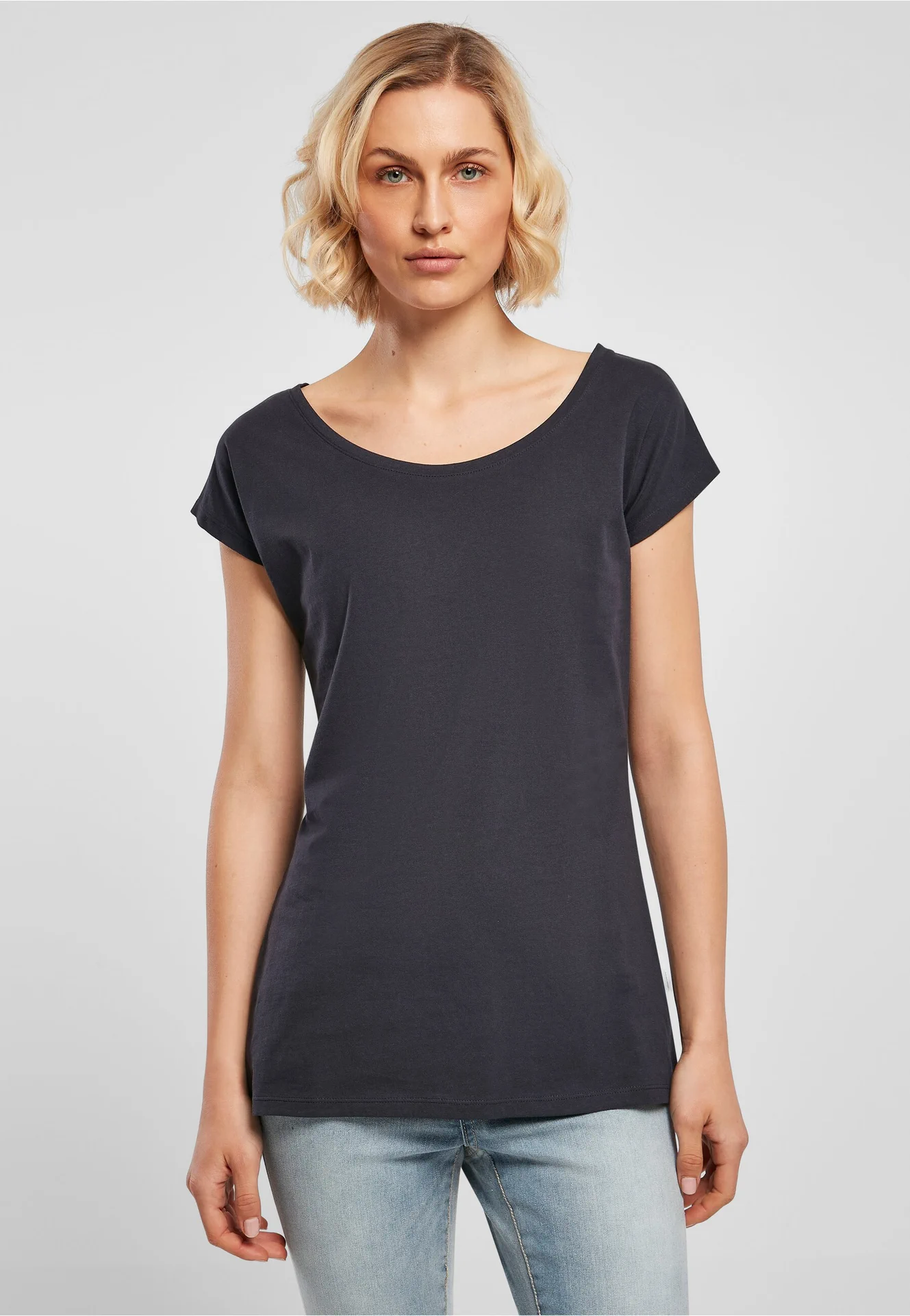 Build Your Brand Ladies Wide Neck Tee