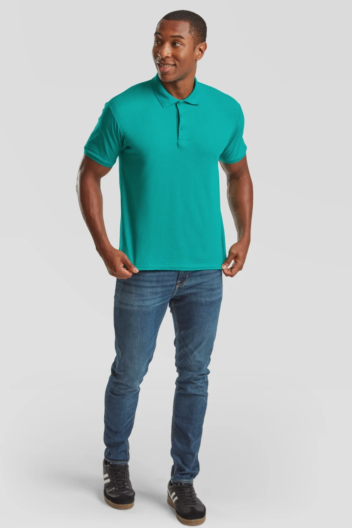 fruit-of-the-loom-63-402-0-poloshirt-65-35-emerald-model-3 F.O.L. 65/35 Piqué Polo