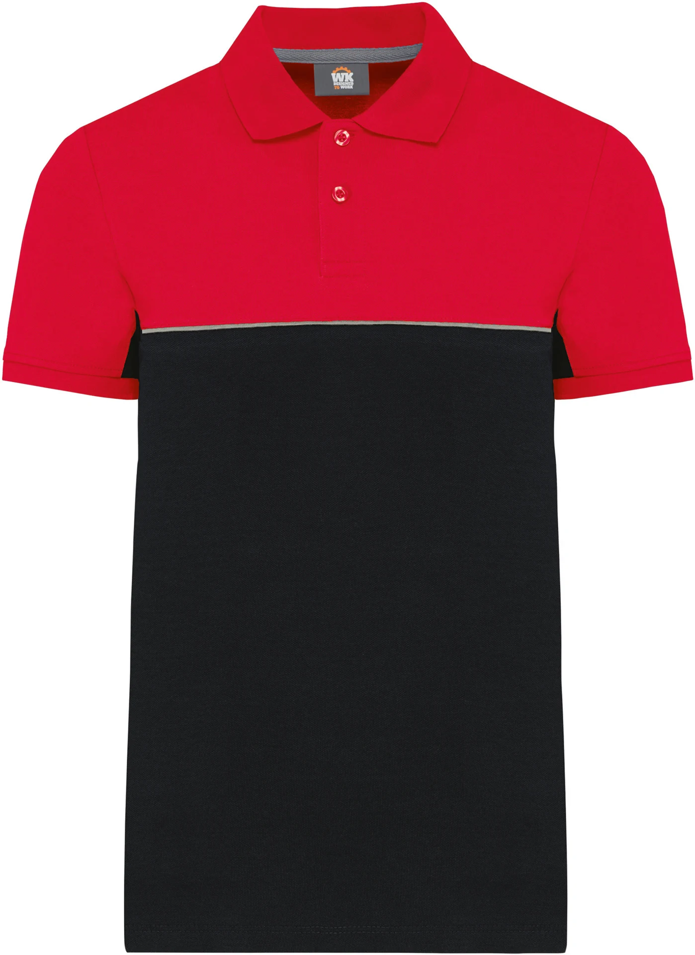 kariban-WK210-workwear-pique-polo-black-red-front-3 Kariban Workwear Piqué Polo